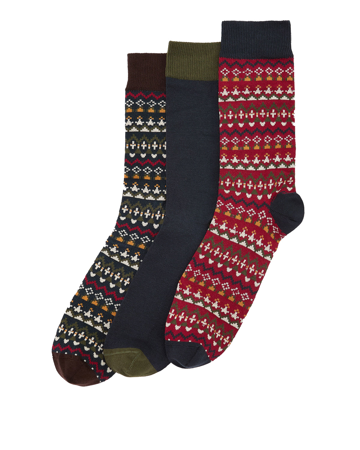 Marlow Fair Isle Sock Gift Box - Olive