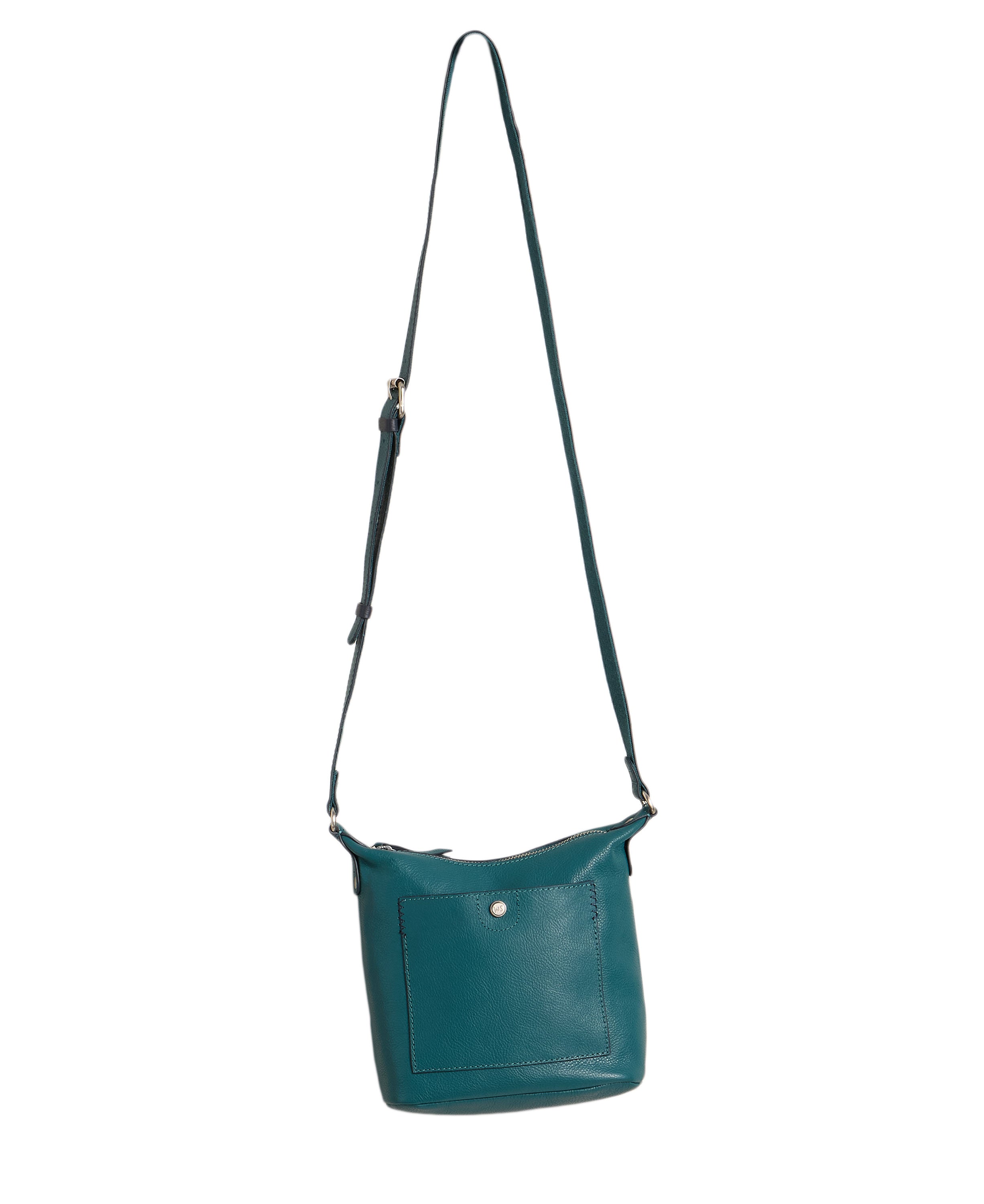 Mini Fern Leather Crossbody Bag - Mid Teal