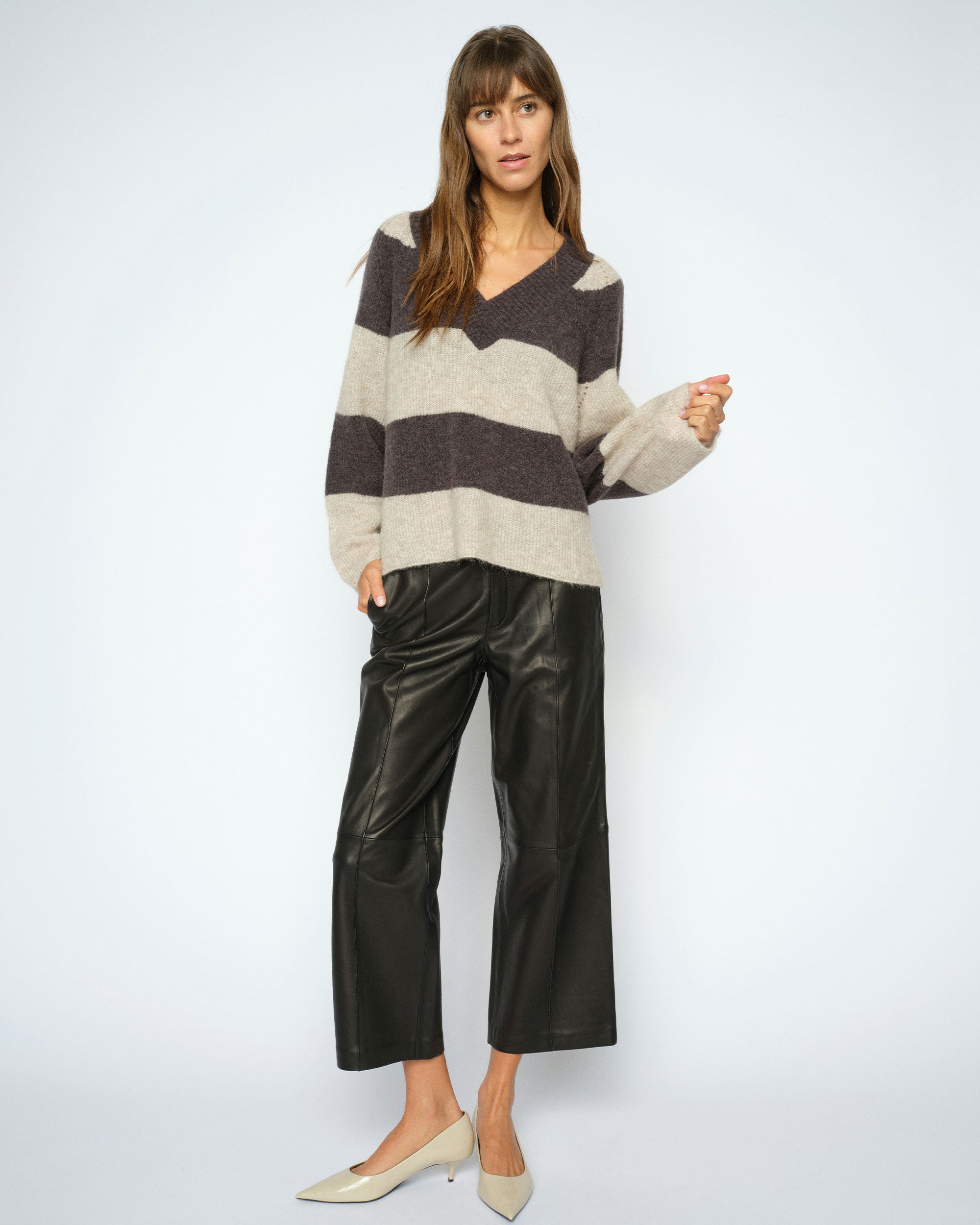 Como Leather Pant Cropped - Black