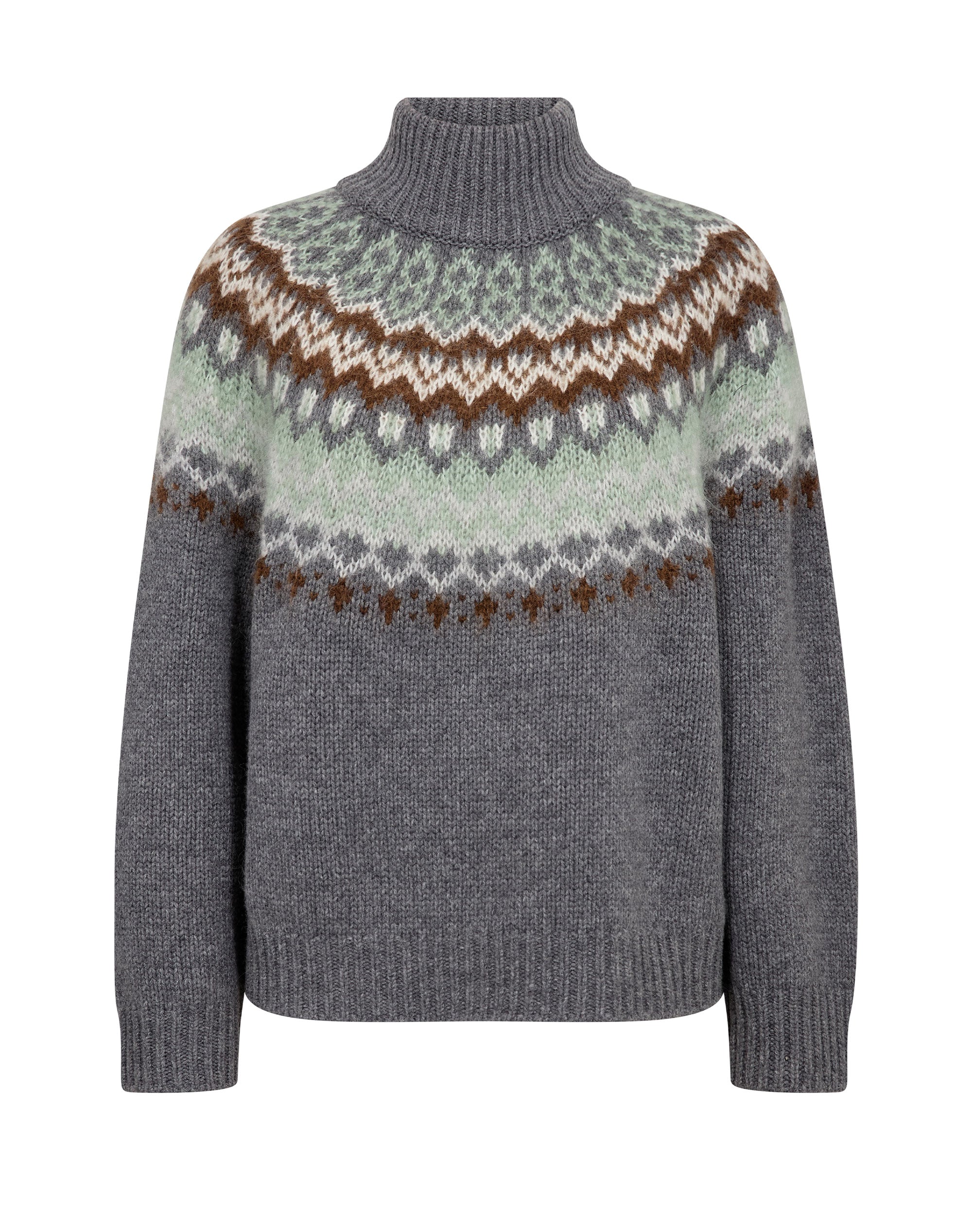 Daya Fjord Highneck Knit - Thunderstorm