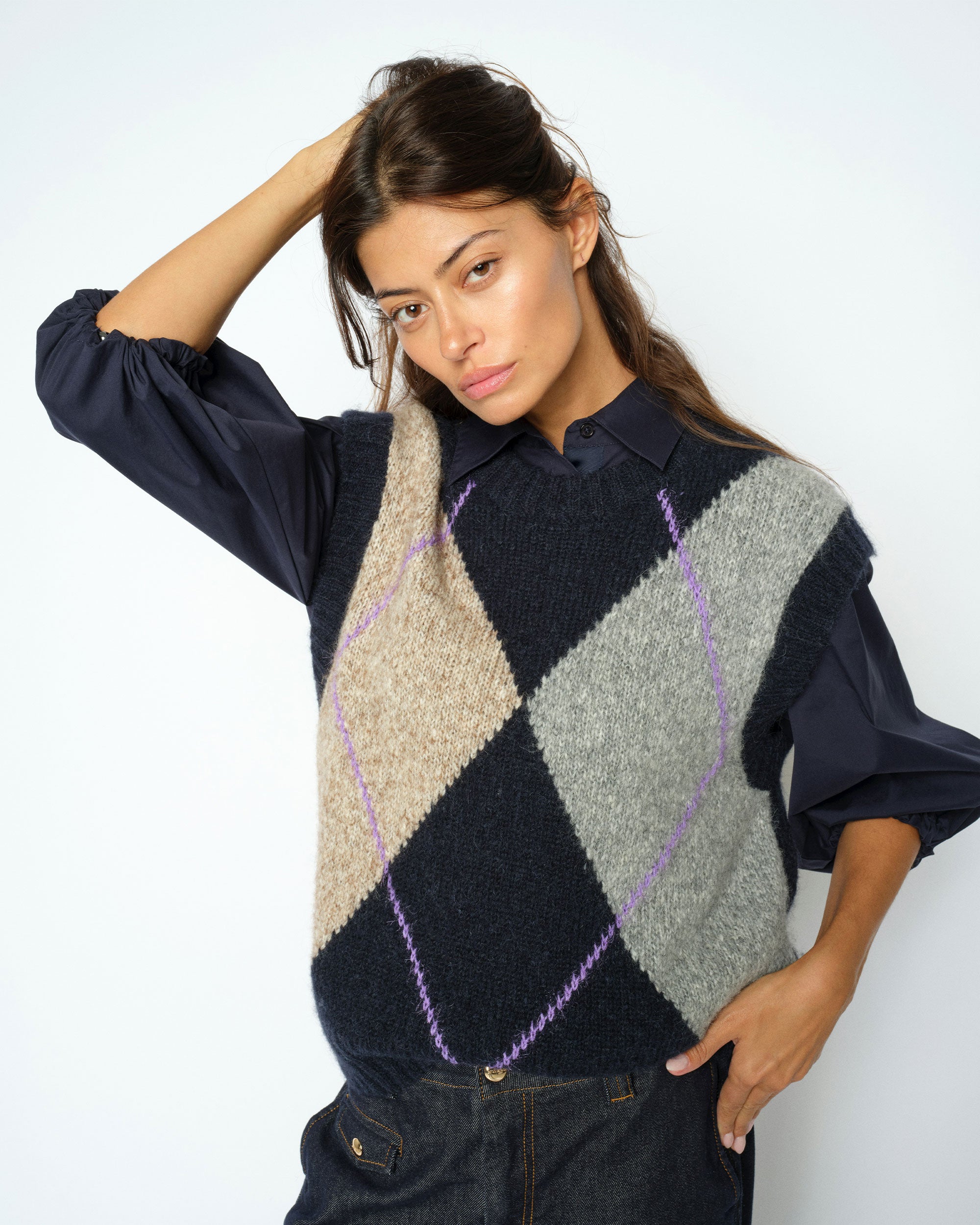 Jennine Knit Vest - Salute Navy