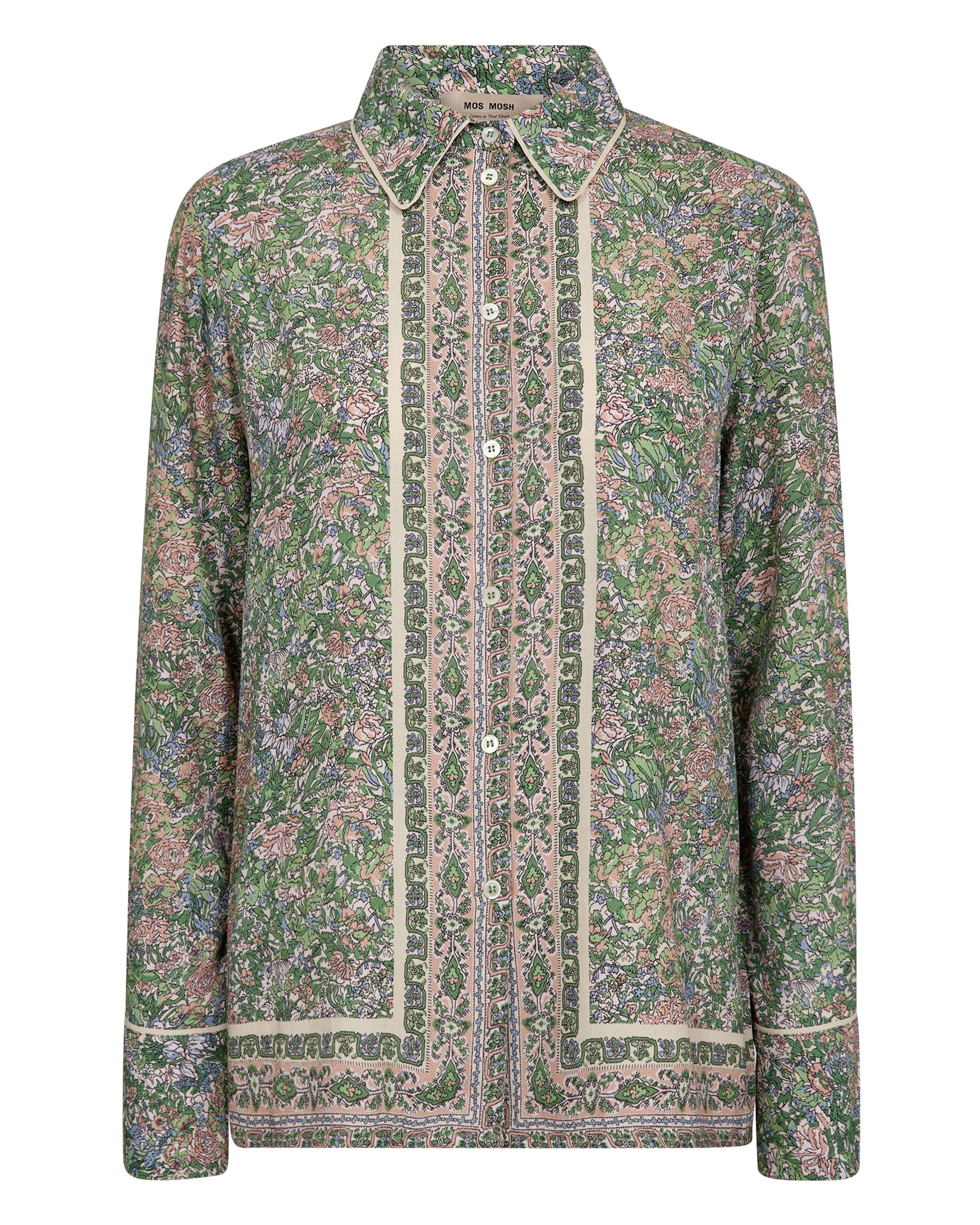 Kana Flowish Orchid Shirt - Turf Green