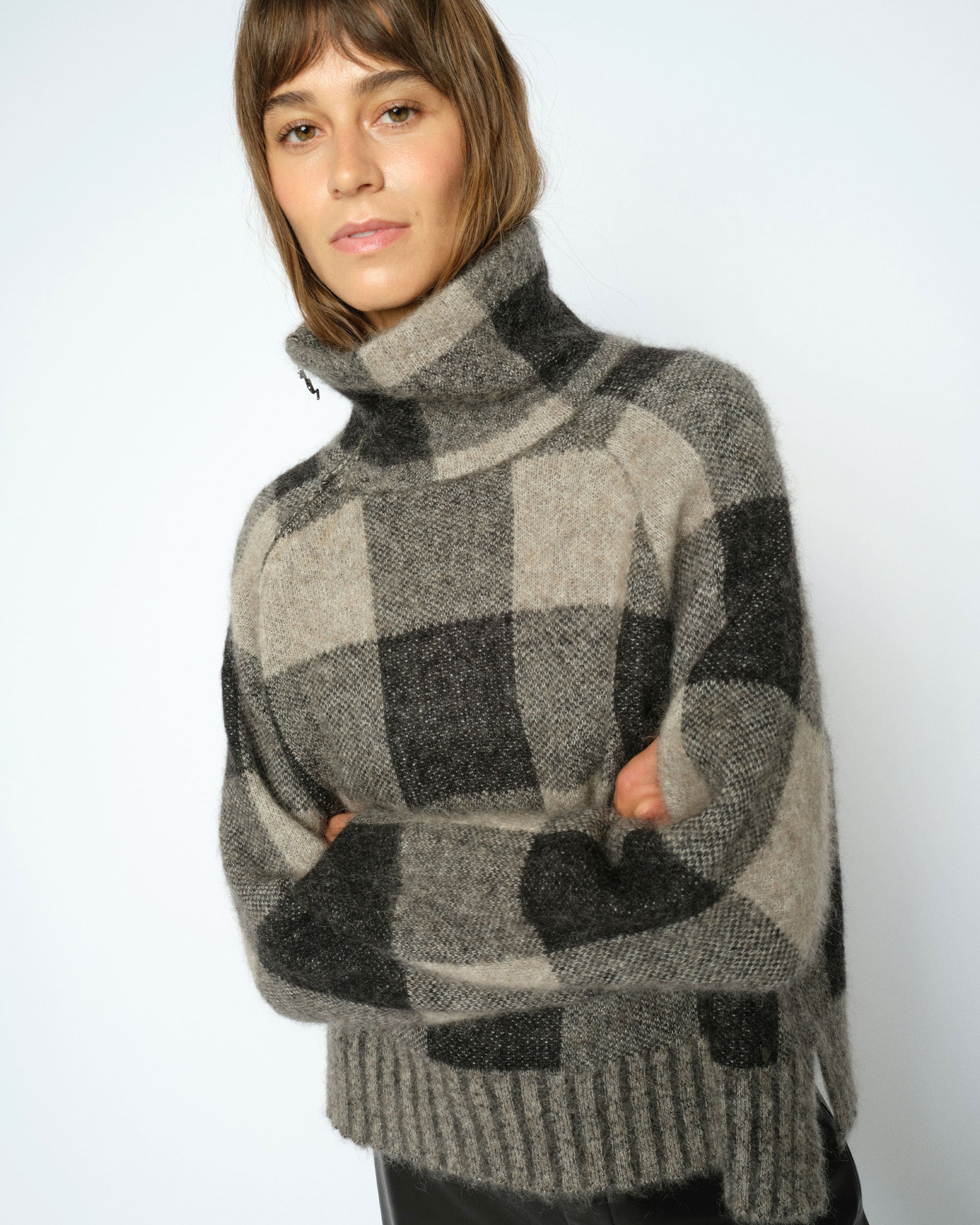 Maija Check Knit - Black