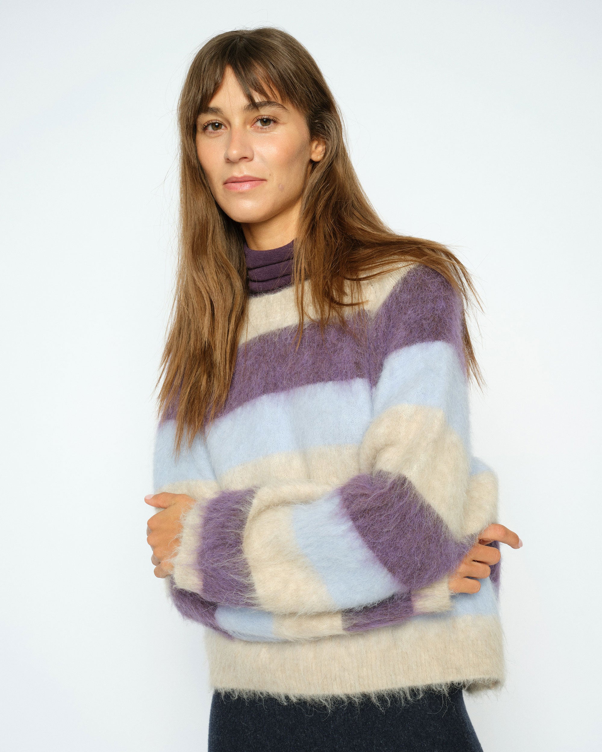 Suvi Stripe Knit - Sweet Grape