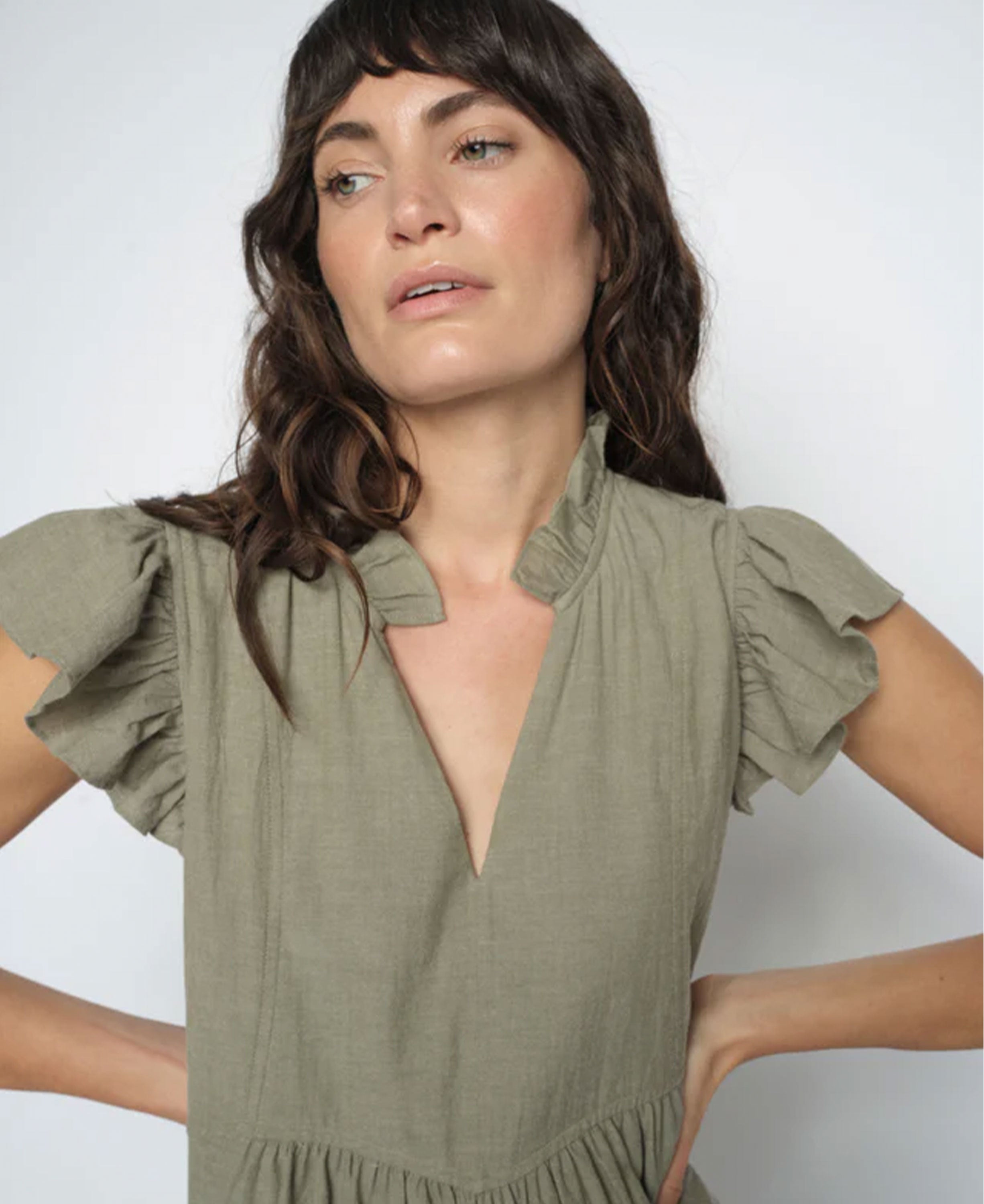 Waldy Izha Dress - Burnt Olive