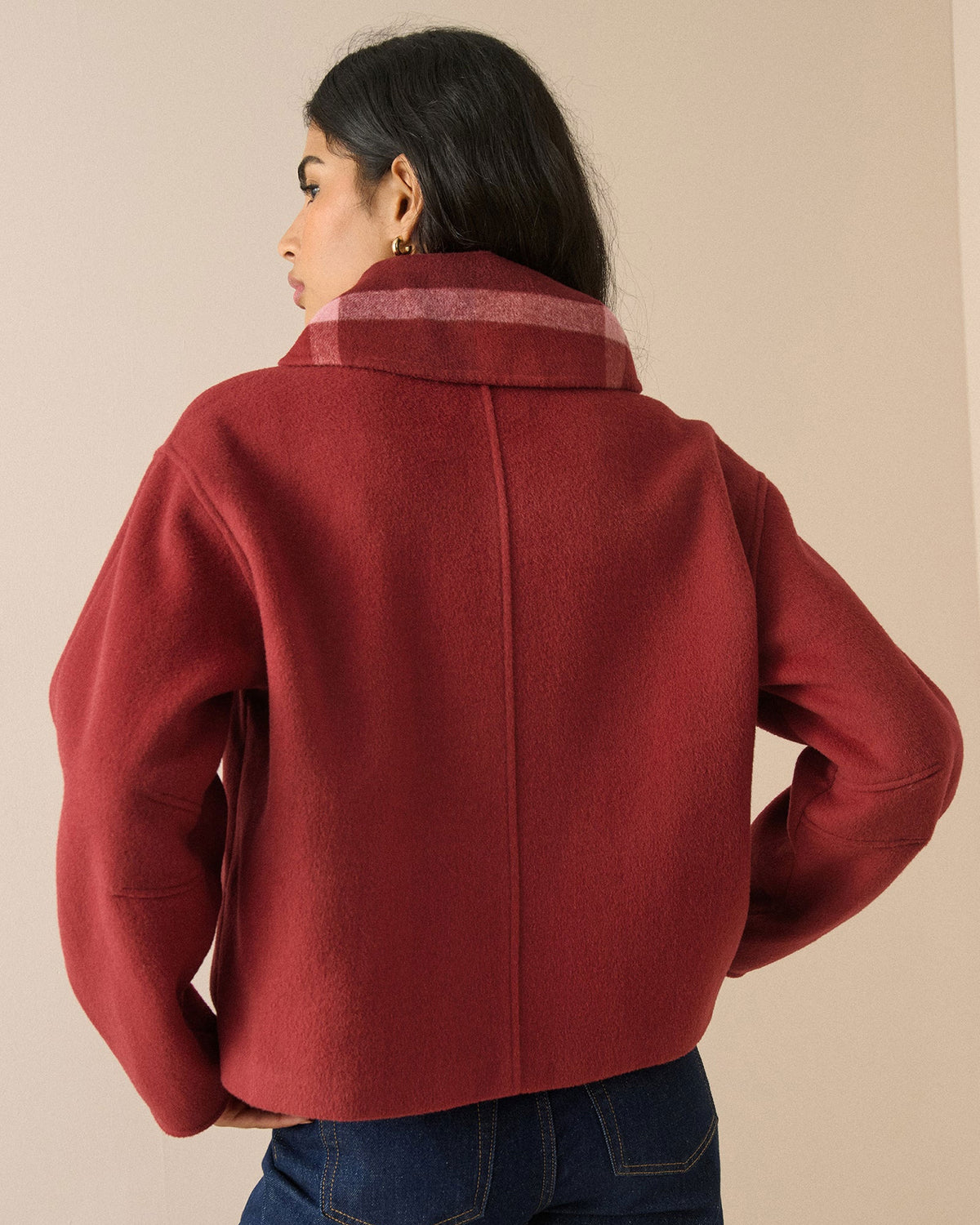 Tie Neck Jacket - Red