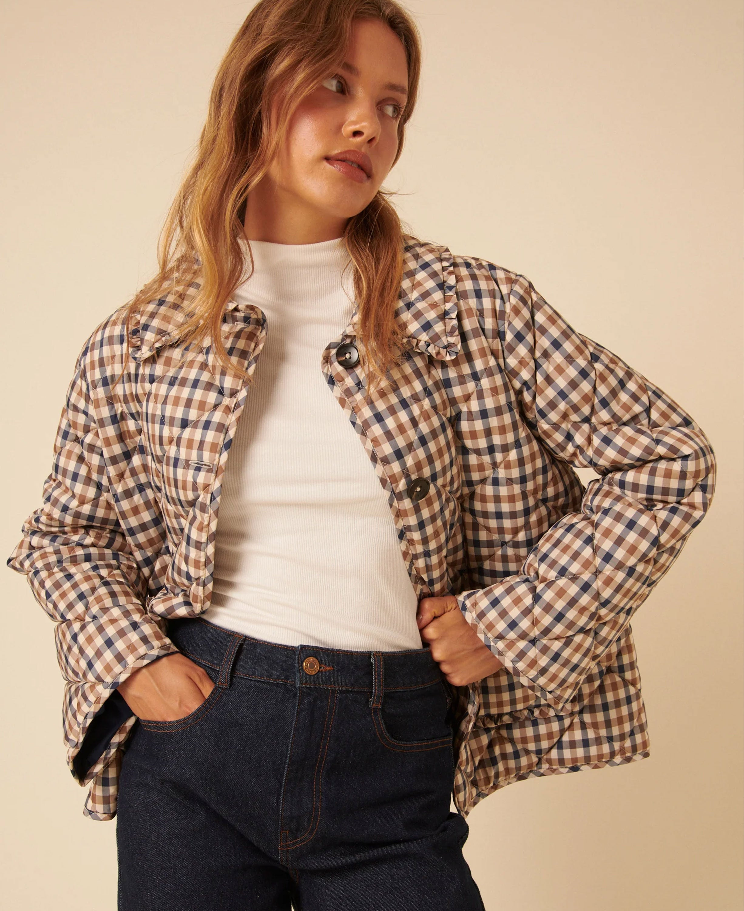Oscar Frill Quilted Jacket - Multi