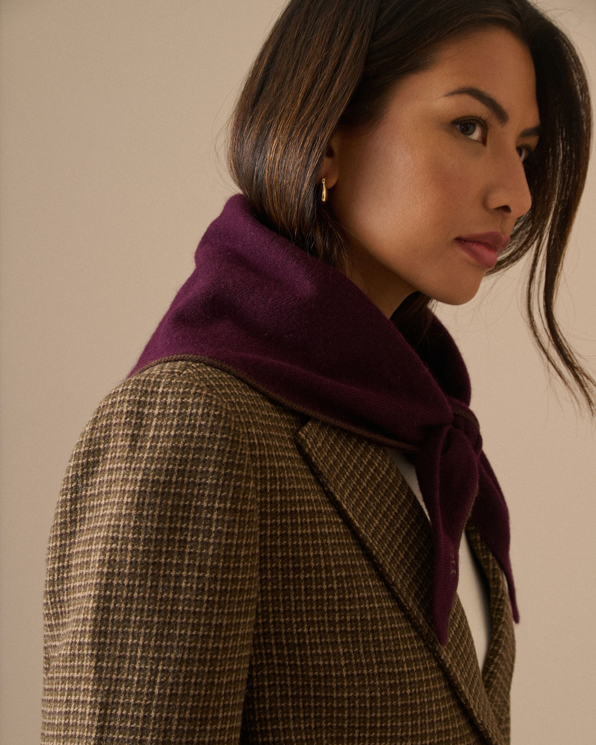 Small Triangle Scarf - Burgundy