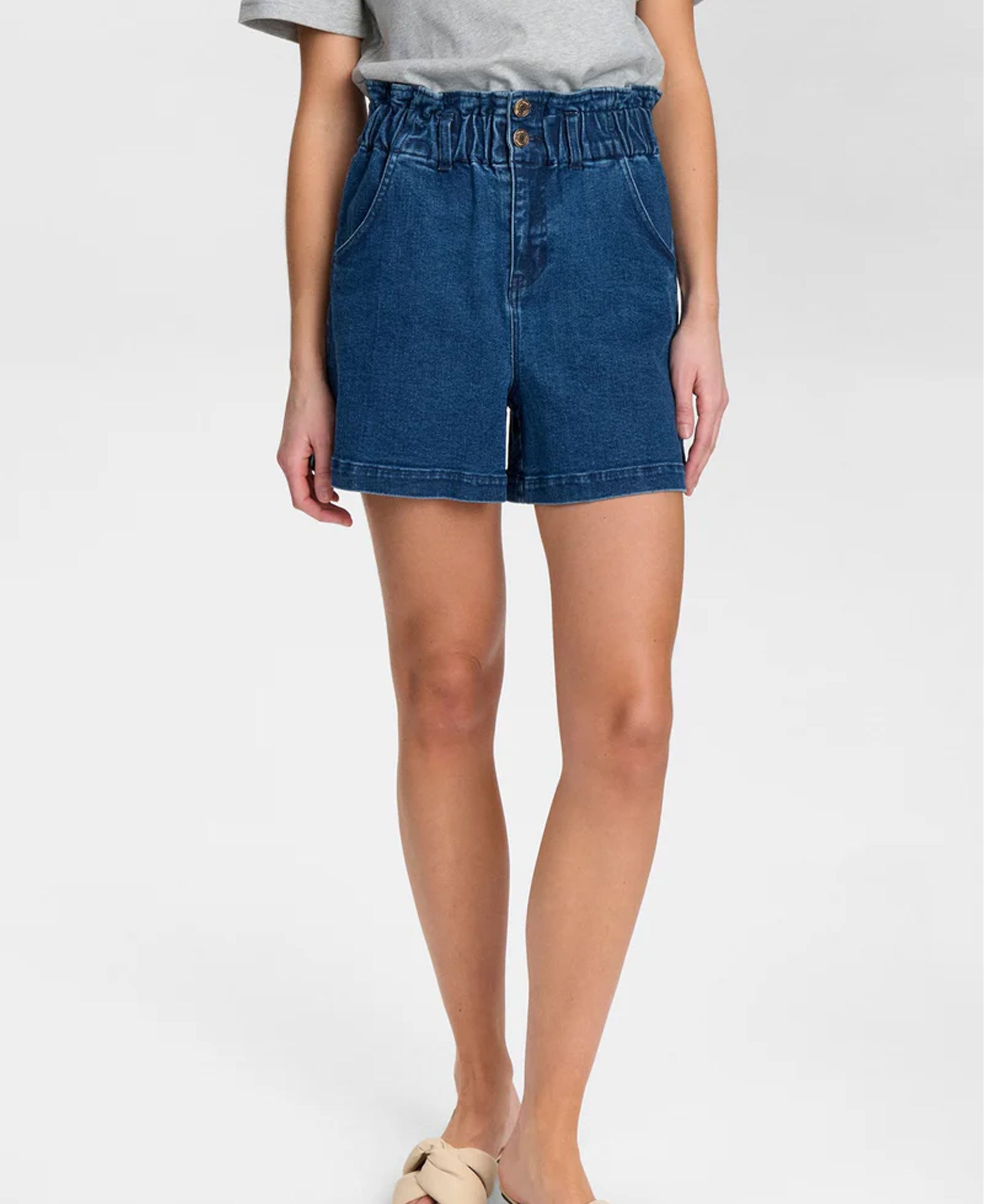 Nululu Denim Shorts - Medium Blue Denim