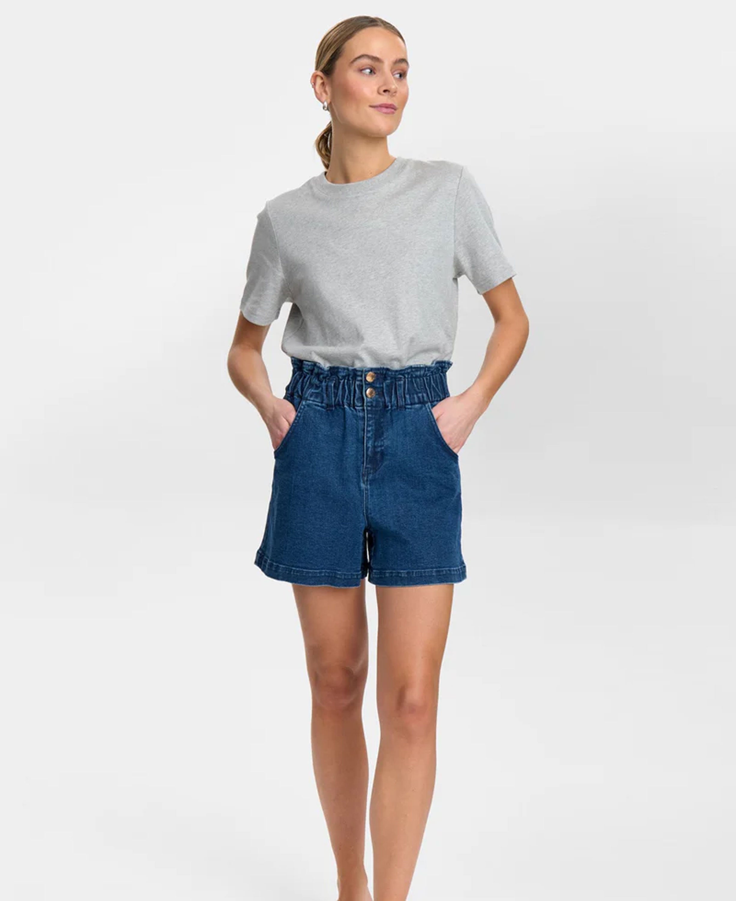 Nululu Denim Shorts - Medium Blue Denim