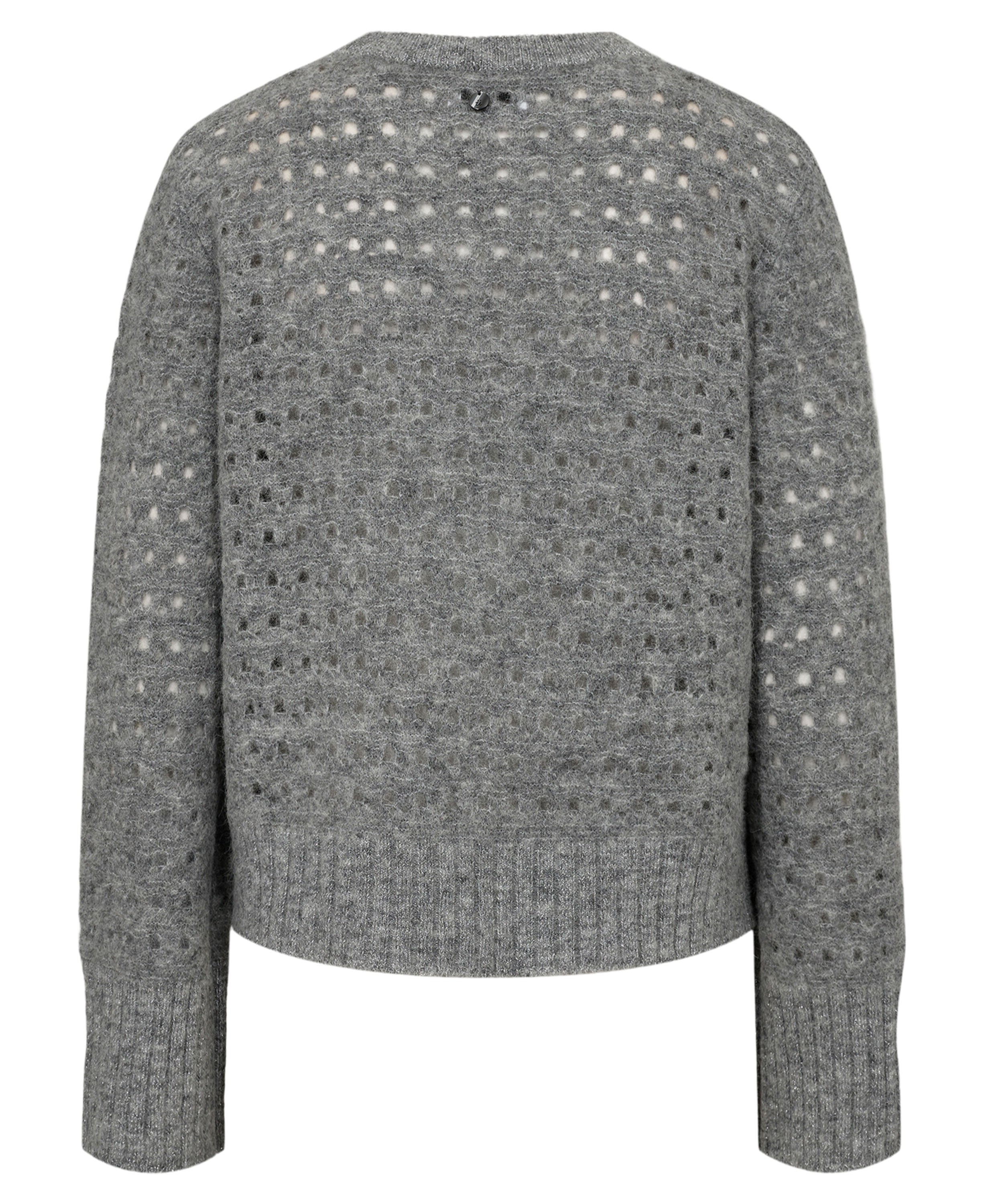 Nuriette Dot Pointelle Pullover - Medium Grey Melange
