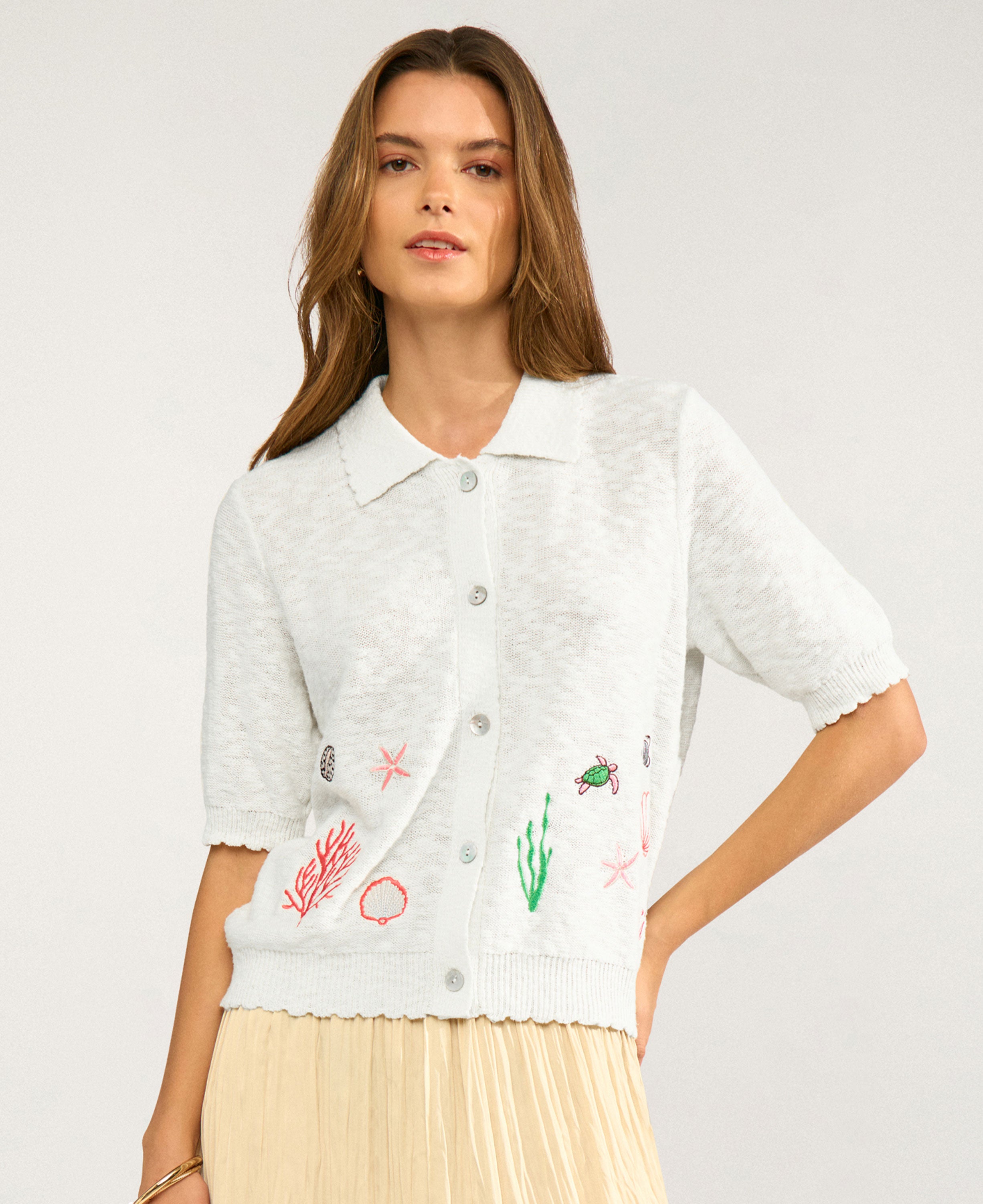 Nuseanna Cardigan - Cloud Dancer