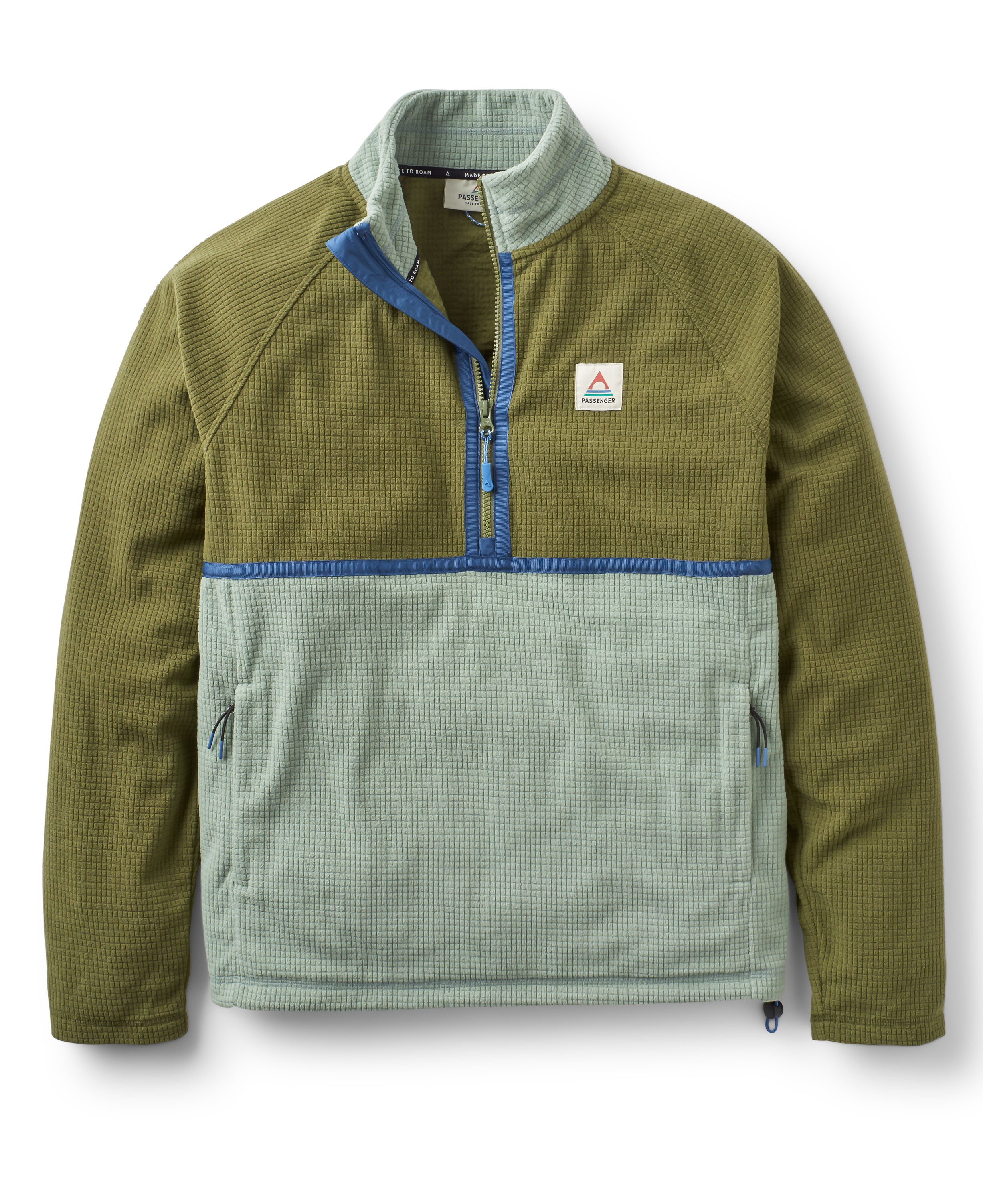 Overlook Grid Polar Fleece - Khaki/Pistachio