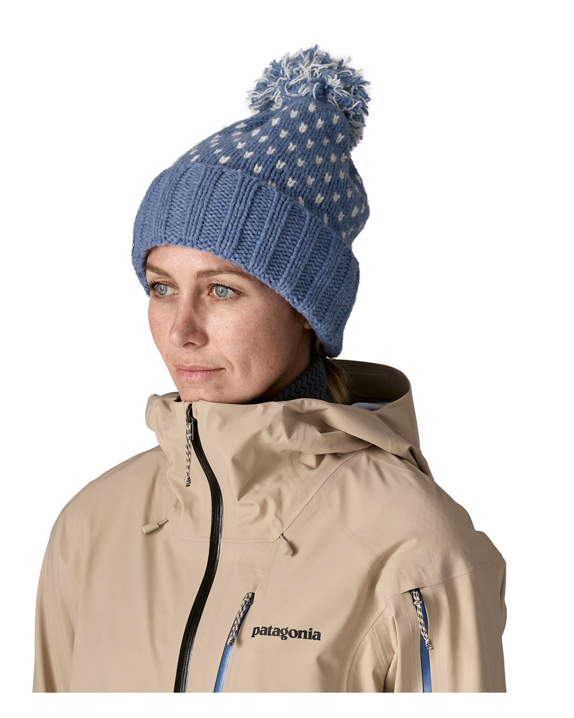 Snowbelle Beanie - Offset Dot: Barnacle Blue