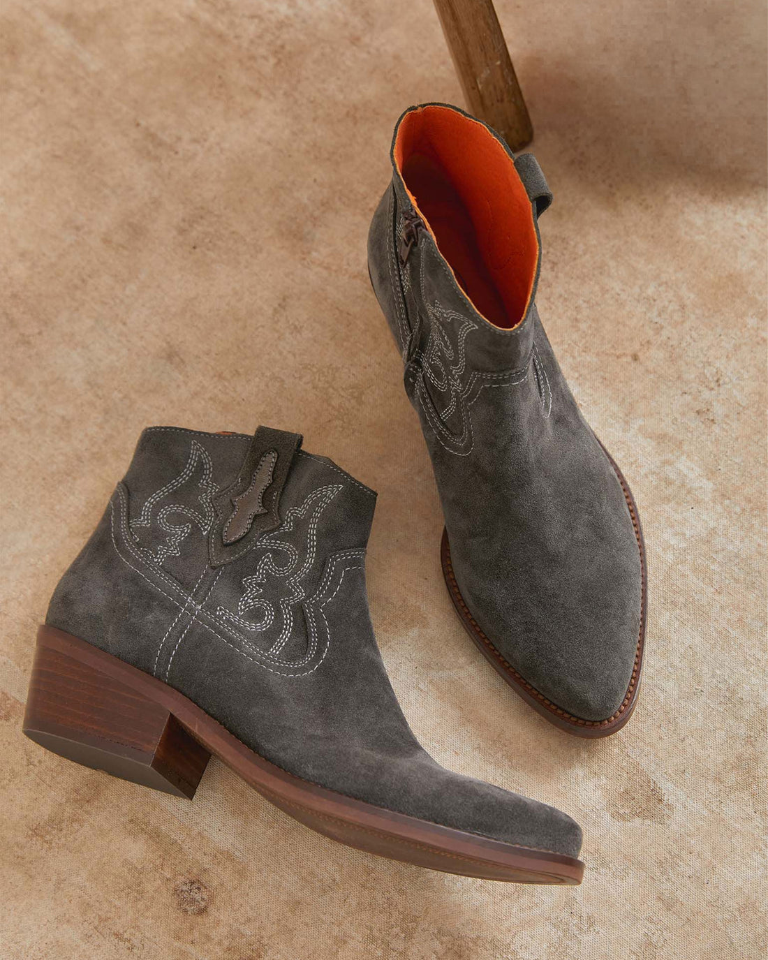 Cassidy Suede Embroidered Boot - Slate