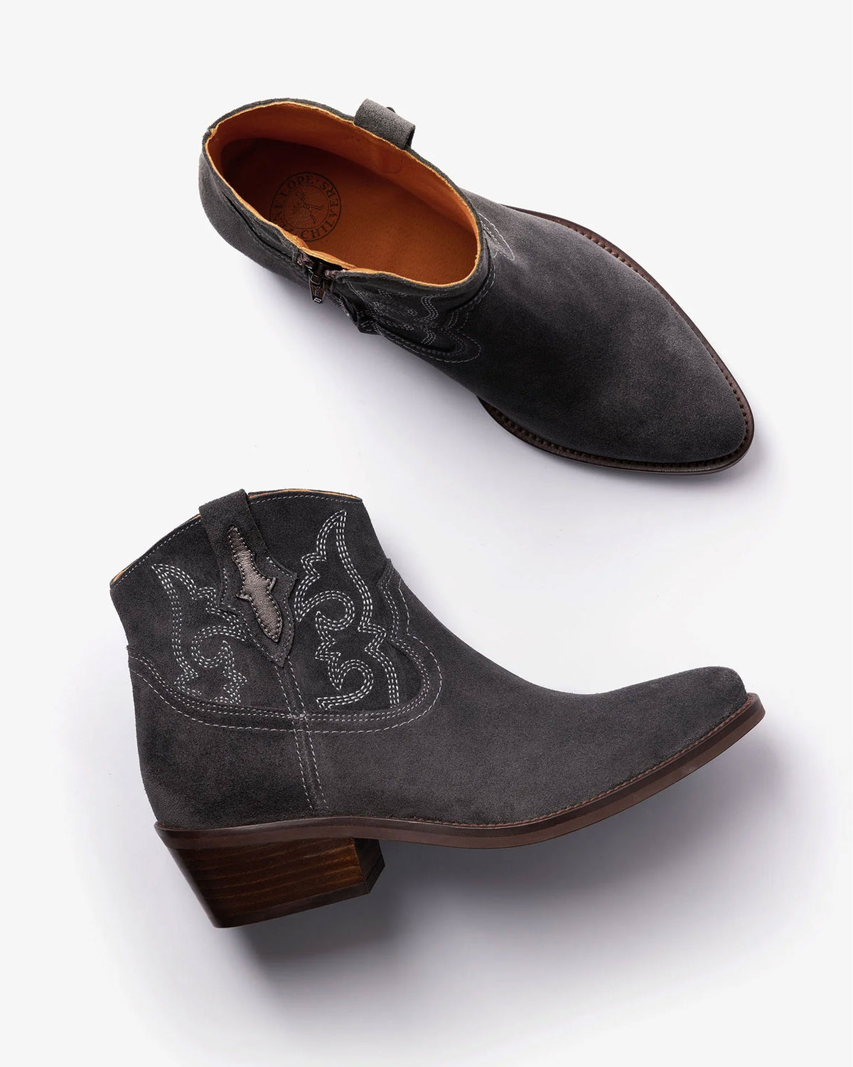 Cassidy Suede Embroidered Boot - Slate