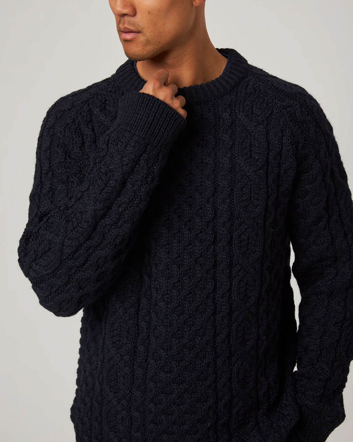 Hudson Aran Jumper - Navy