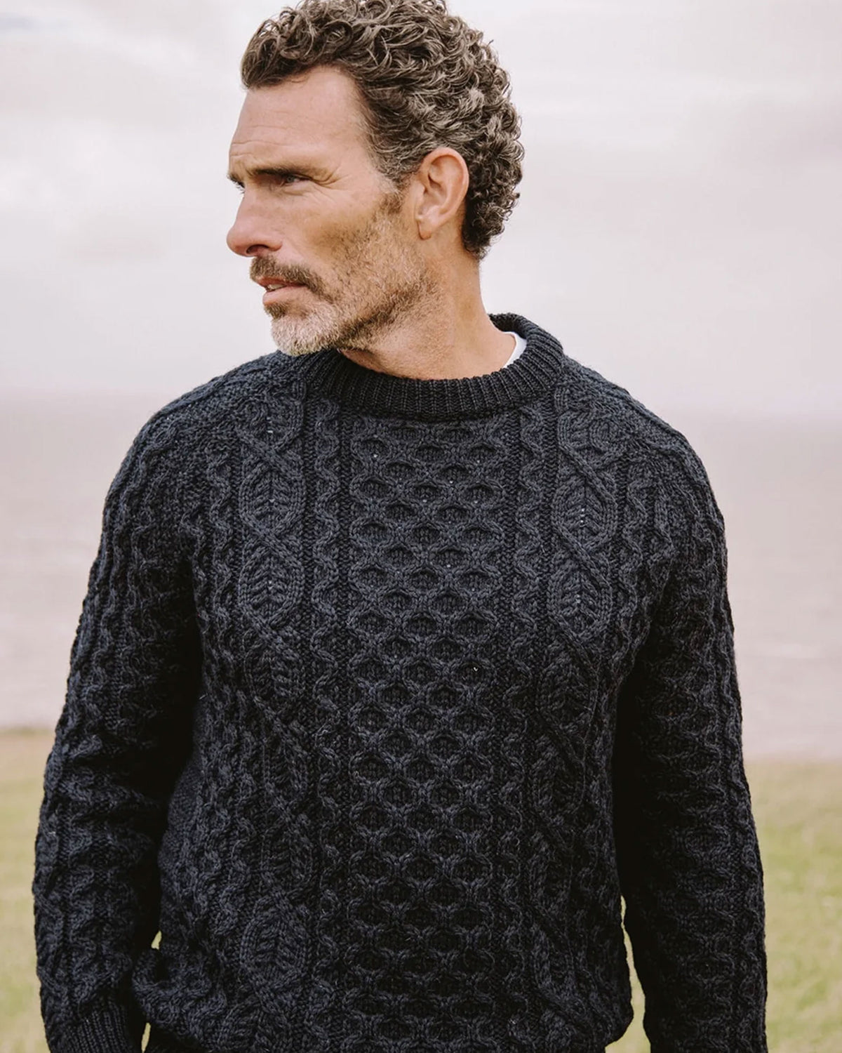 Hudson Aran Jumper - Navy