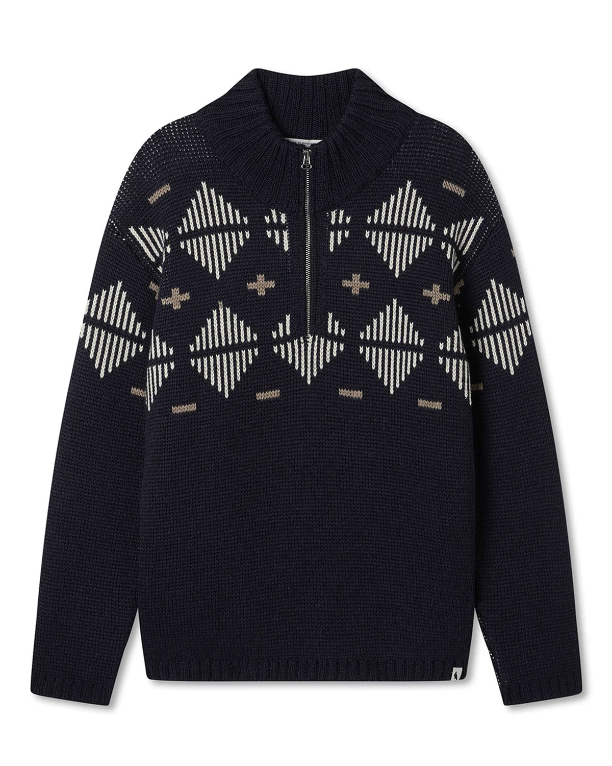 Mountain Zip Neck Sweater - Navy