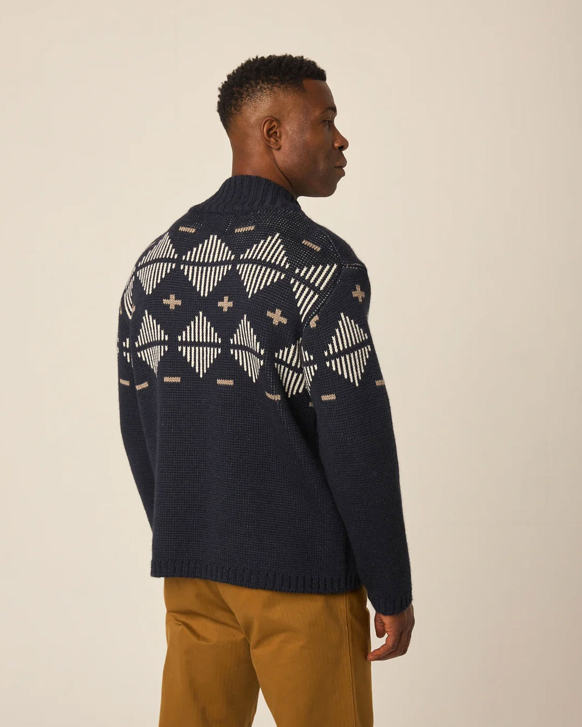 Mountain Zip Neck Sweater - Navy