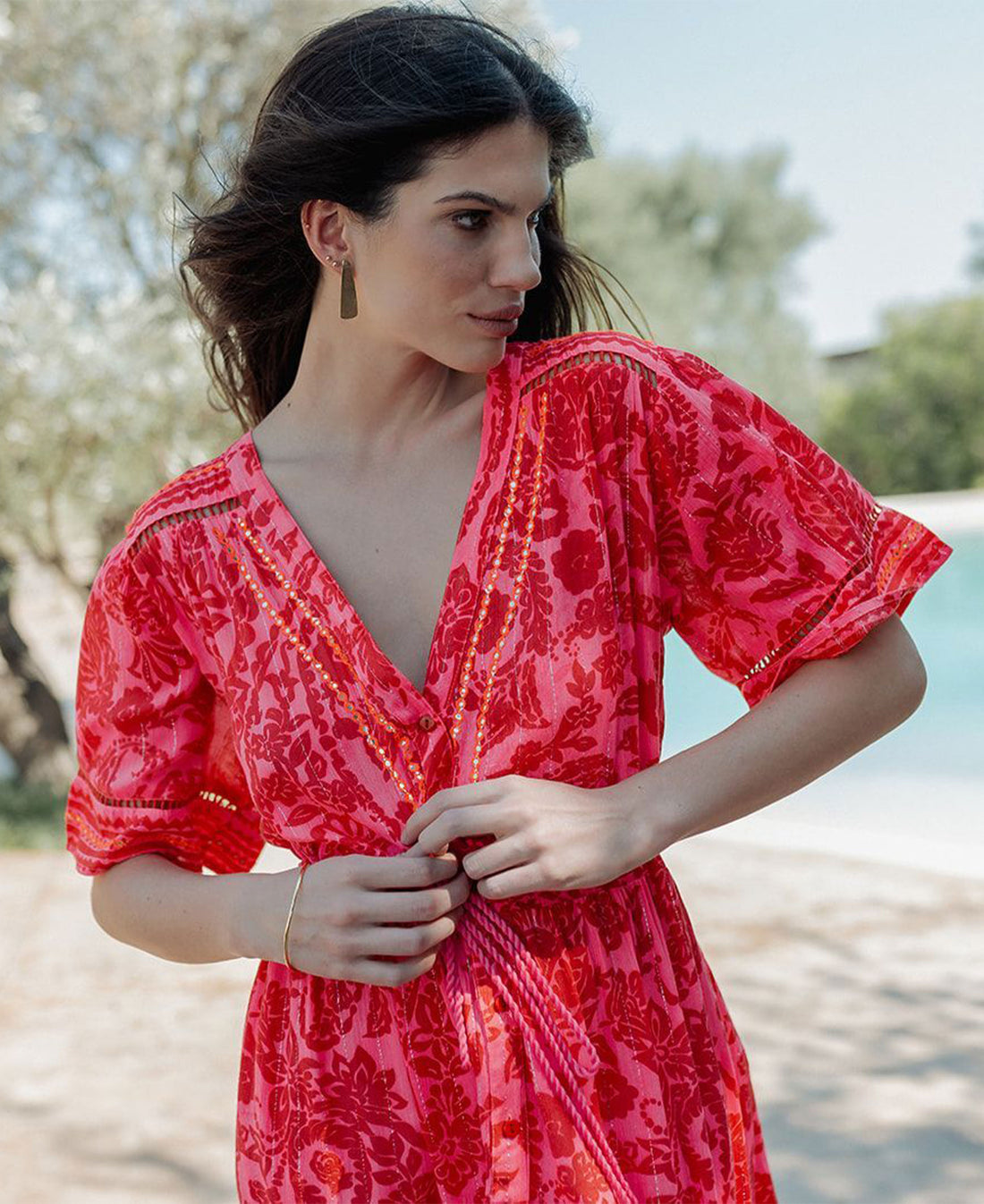 Samoa Long Dress - Red