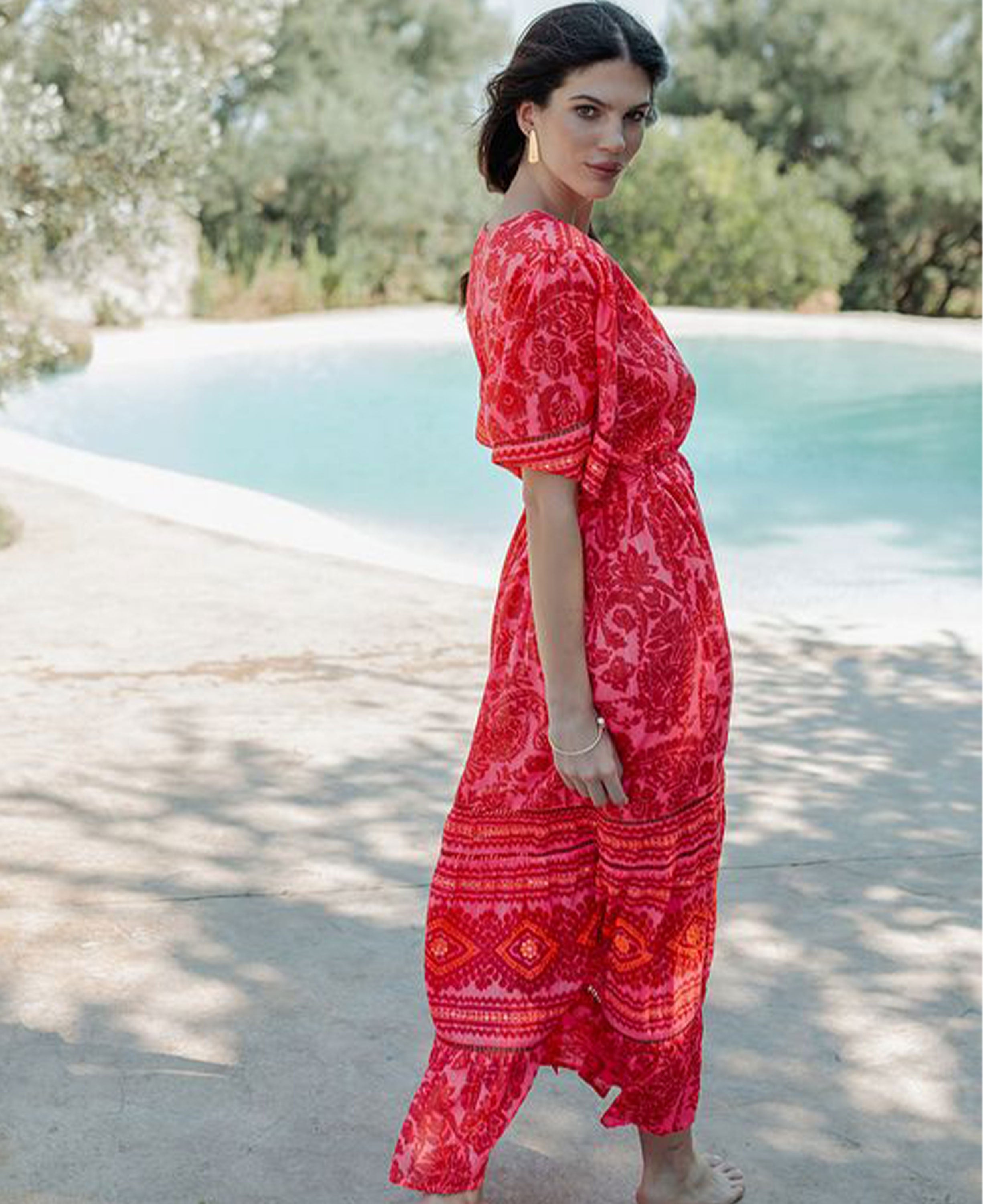 Samoa Long Dress - Red