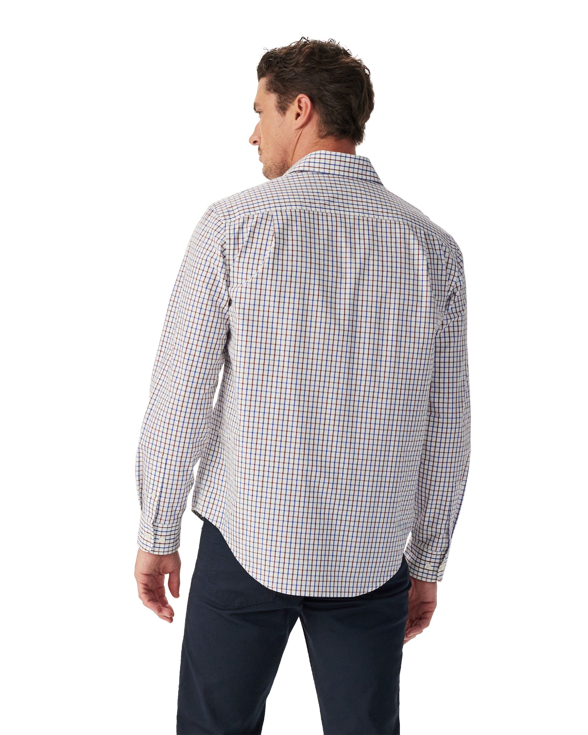 Newland Poplin Check Shirt - Burgundy