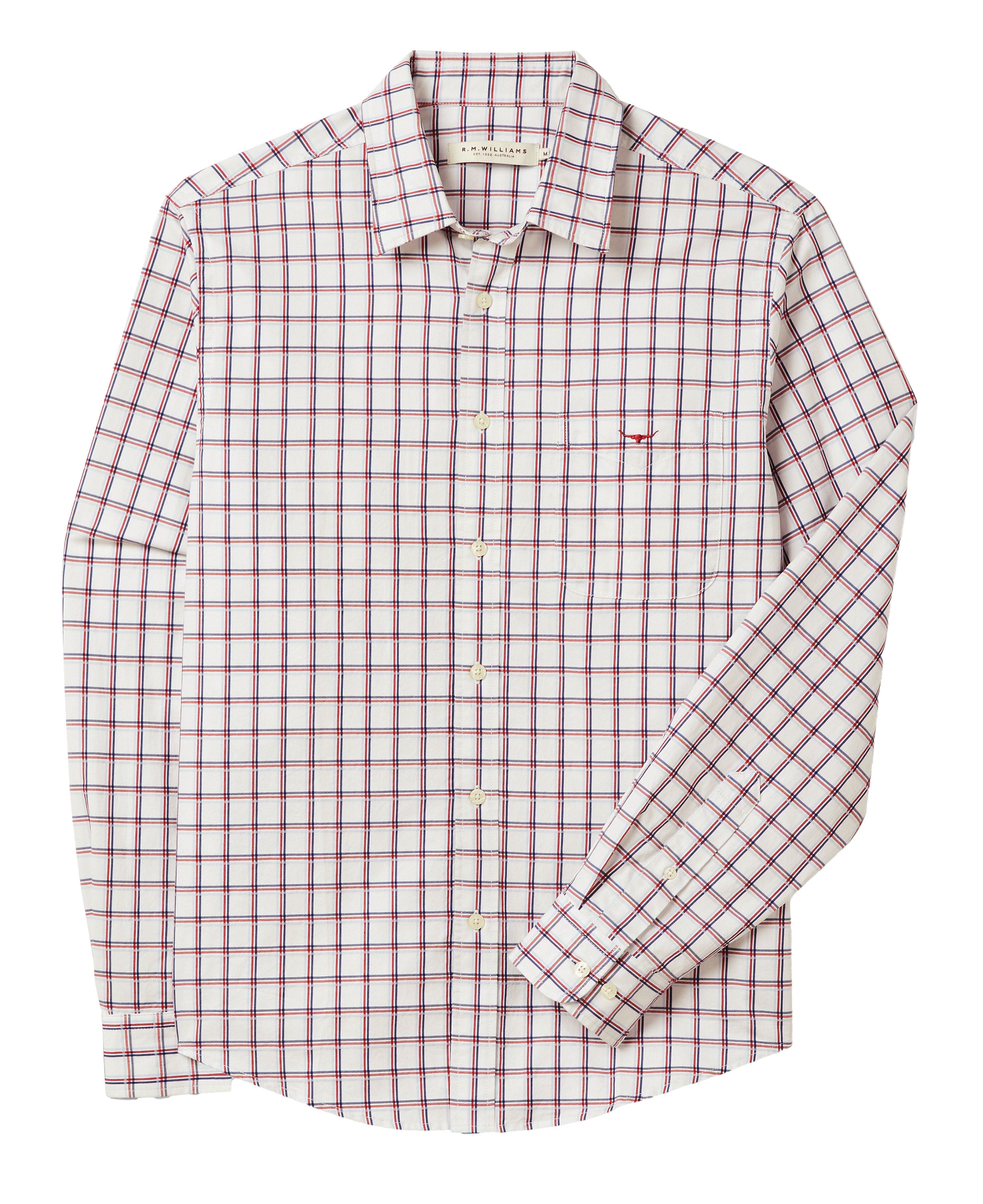 Classic Twill Check Shirt - White/Red/Navy