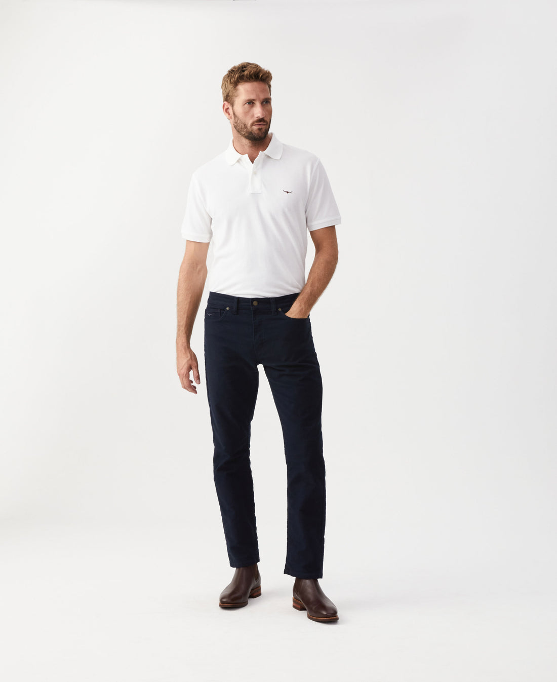 Ramco Stretch Moleskin Jeans - Navy