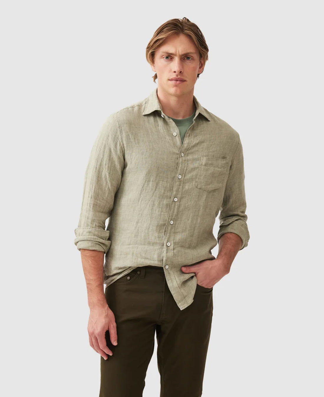 Coromandel Sports Fit Shirt - Sage Grey