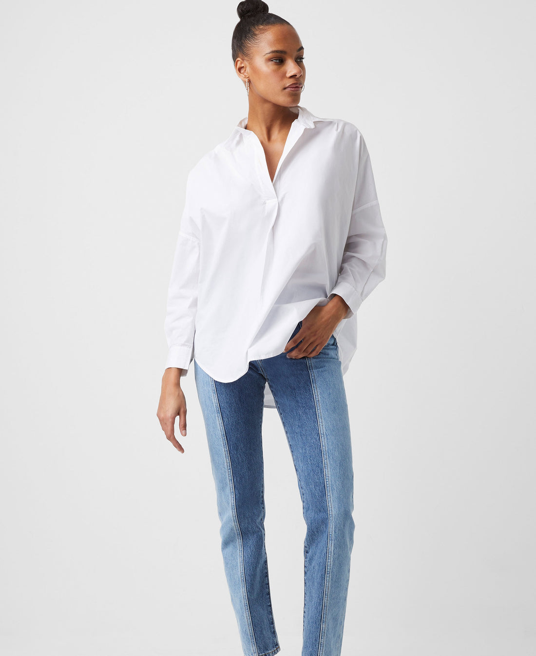 Rhodes Poplin Popover Shirt - Linen White