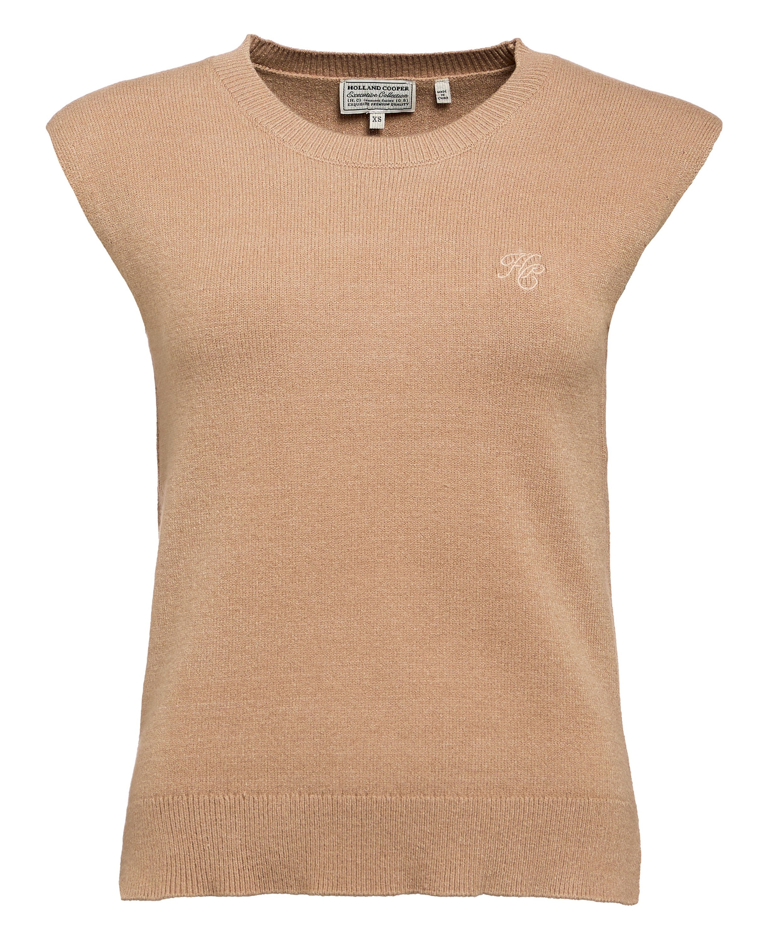 Landmark | Holland Cooper Sarah Knitted Tank in Dark Camel