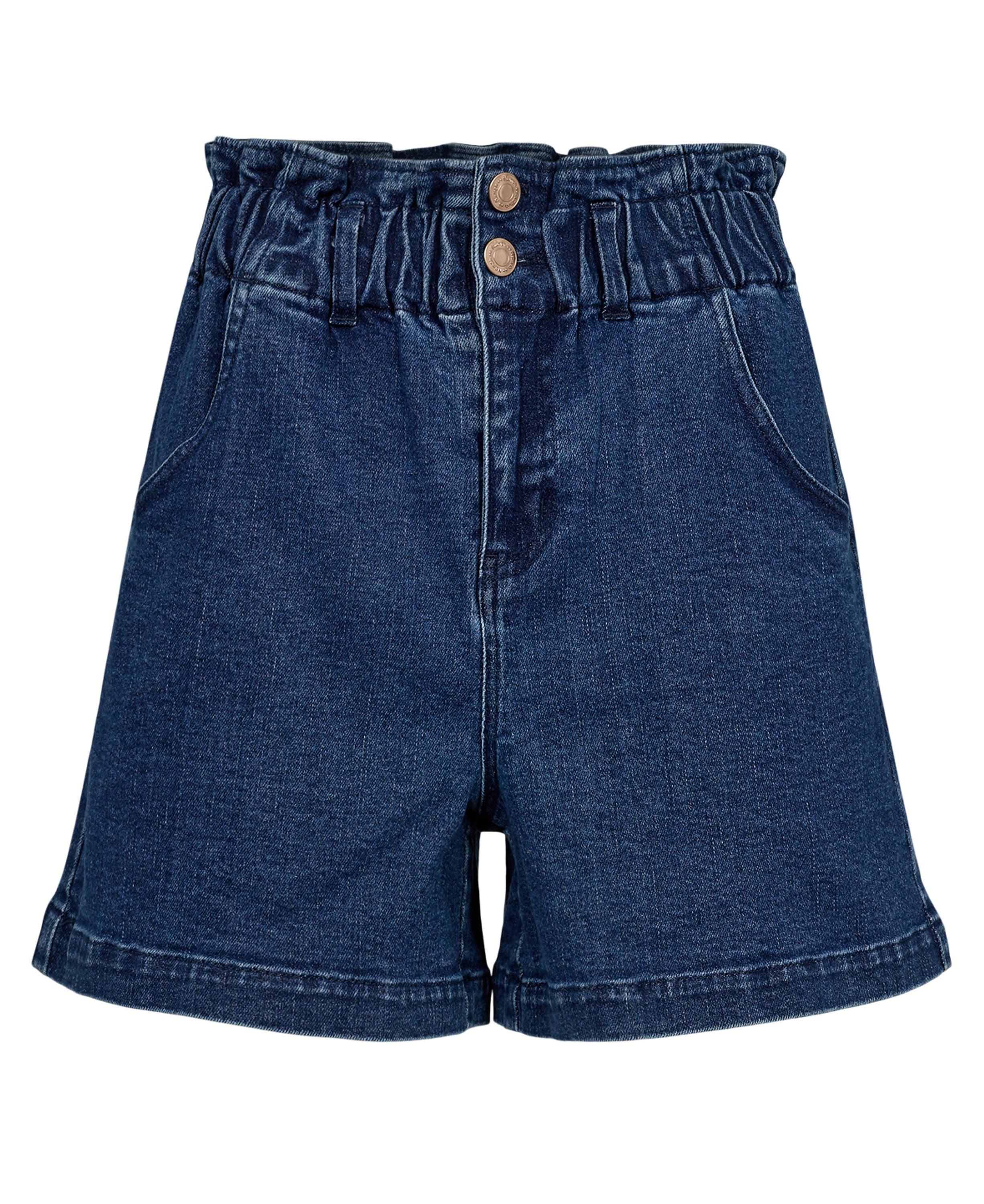 Landmark | Numph Nululu Denim Shorts in Medium Blue Denim