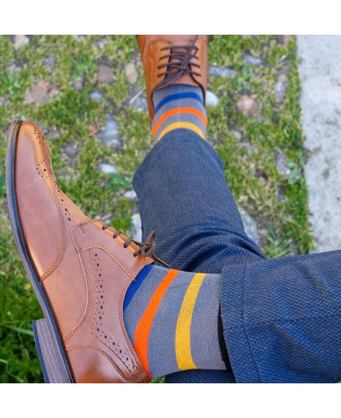 Striped Socks - Grey Small Stripe