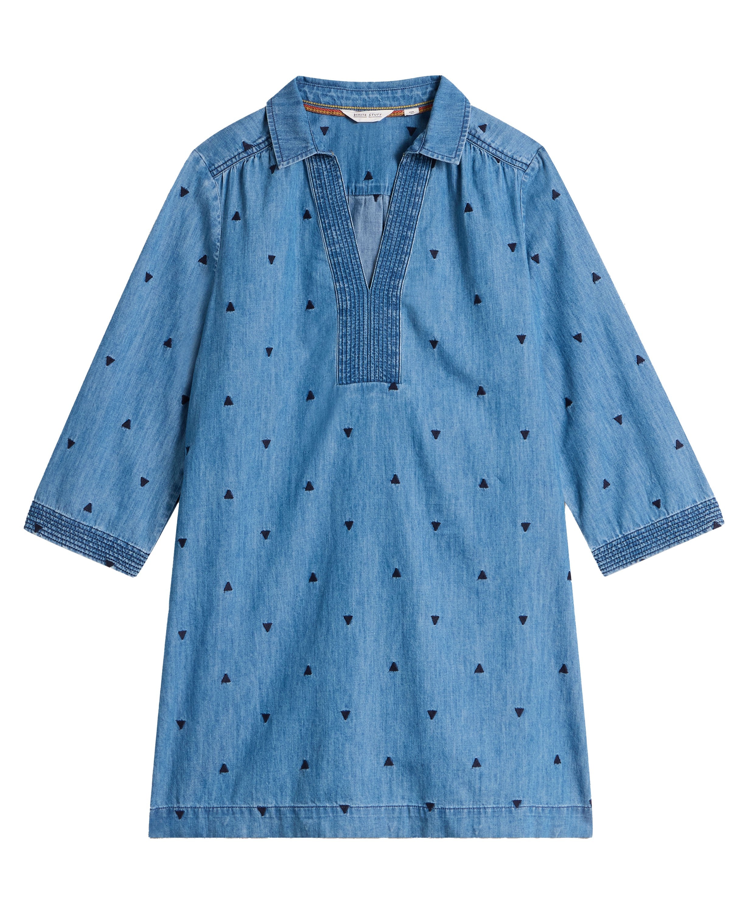 Denim Shirt Cloth And Stone Tunic Dress Blaire Denim Embroidered