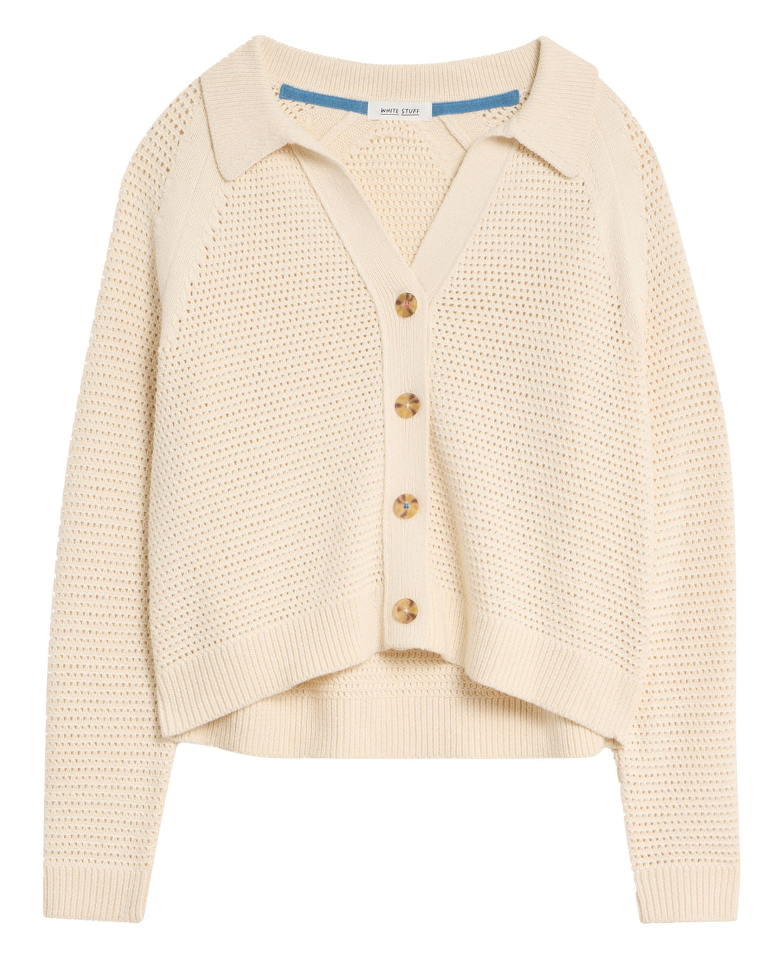 Chaterly Crochet Collar Cardi - Natural White