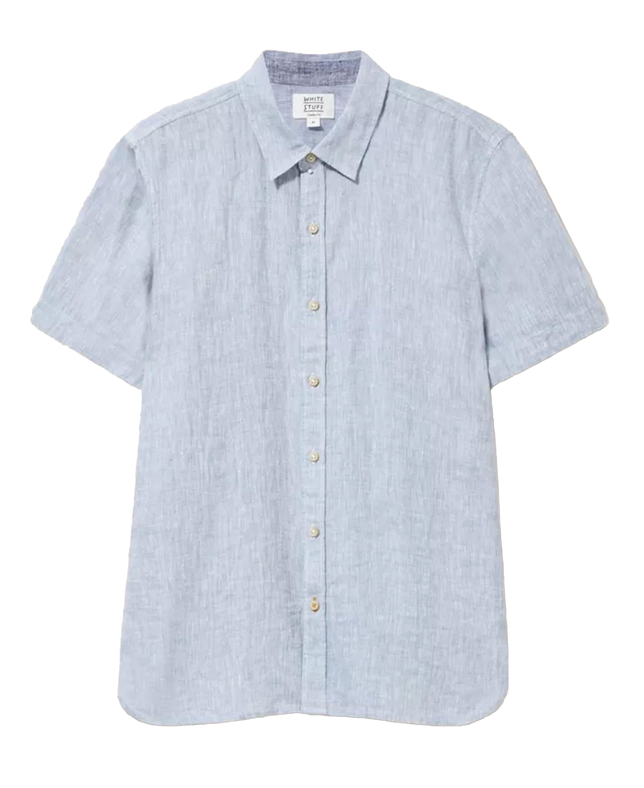 Pembroke Short Sleeve Linen Shirt - Chambray Blue