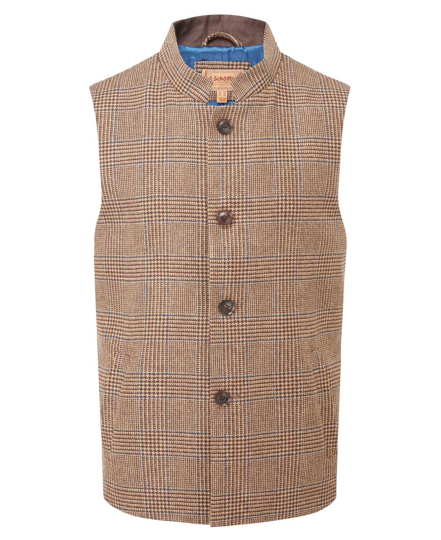 Berwick Nehru Tweed Waistcoat - Hawick Tweed 6803