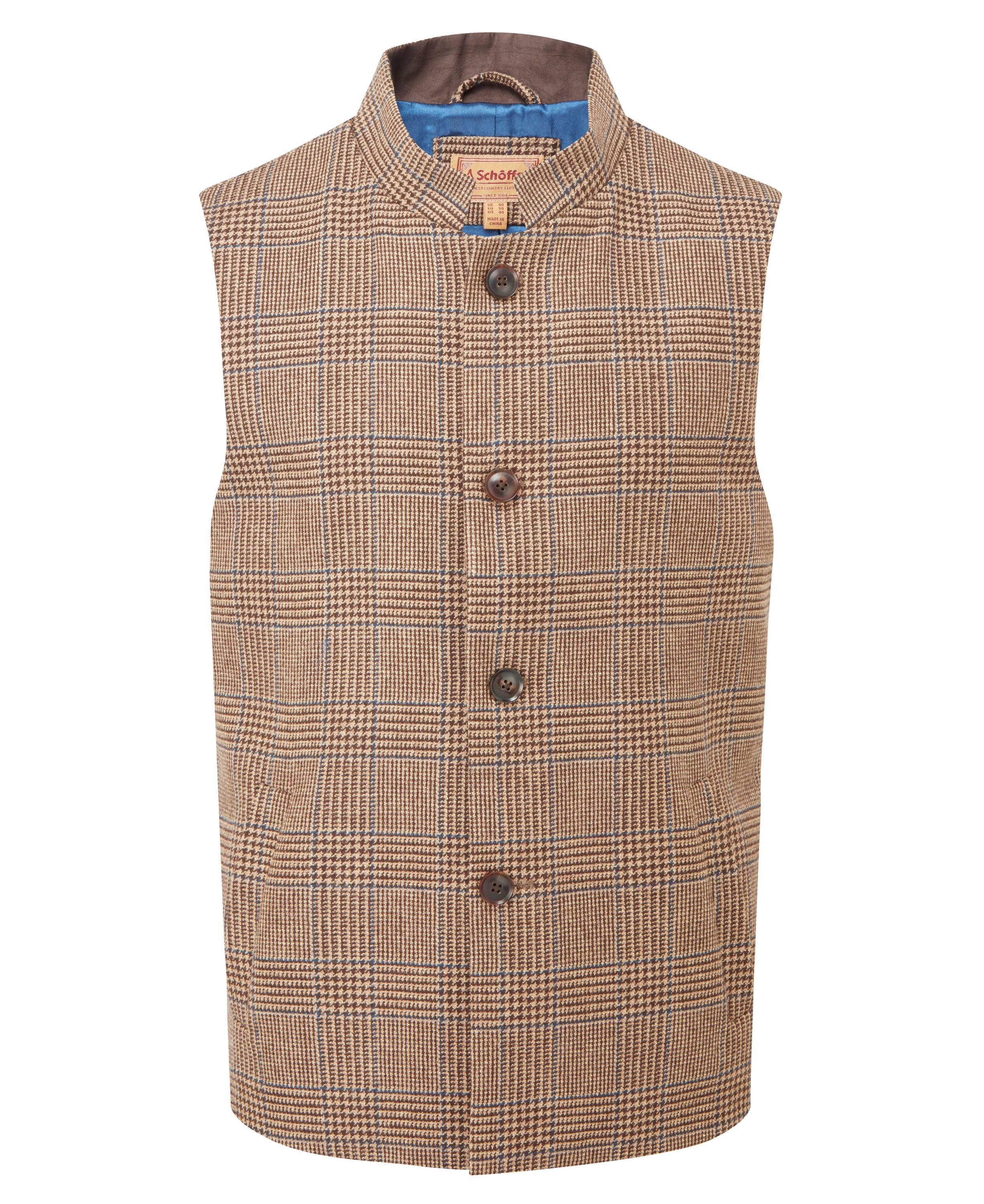 Berwick Nehru Tweed Waistcoat - Hawick Tweed 6803