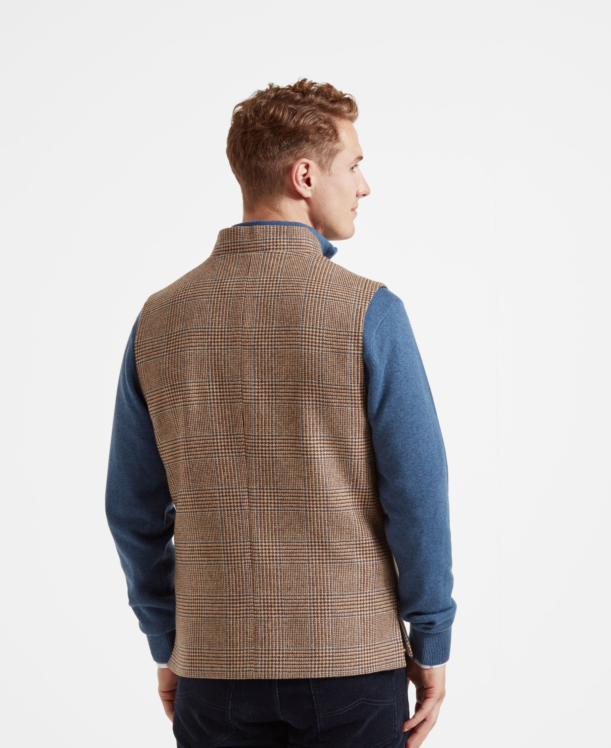 Berwick Nehru Tweed Waistcoat - Hawick Tweed 6803
