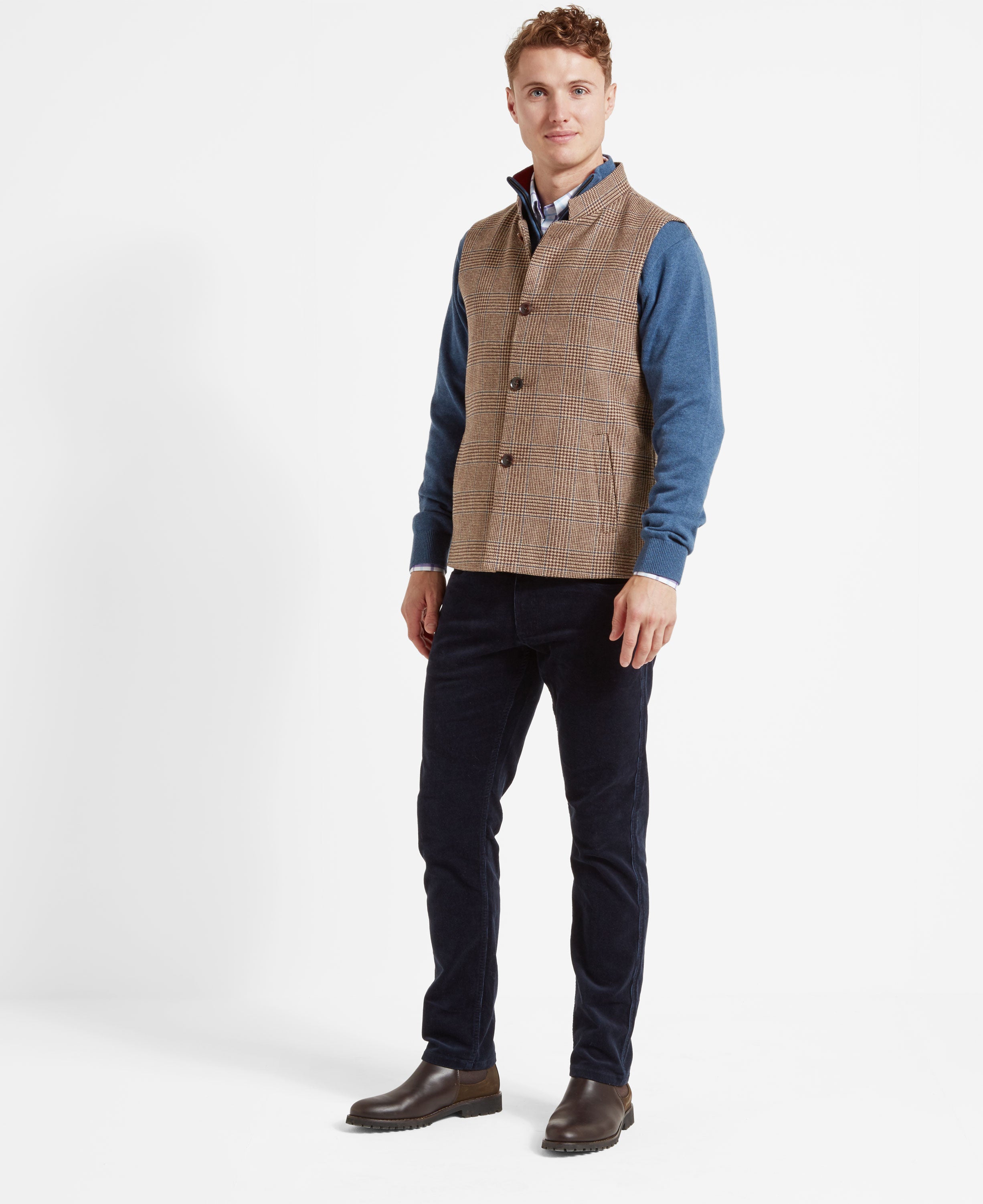 Berwick Nehru Tweed Waistcoat - Hawick Tweed 6803