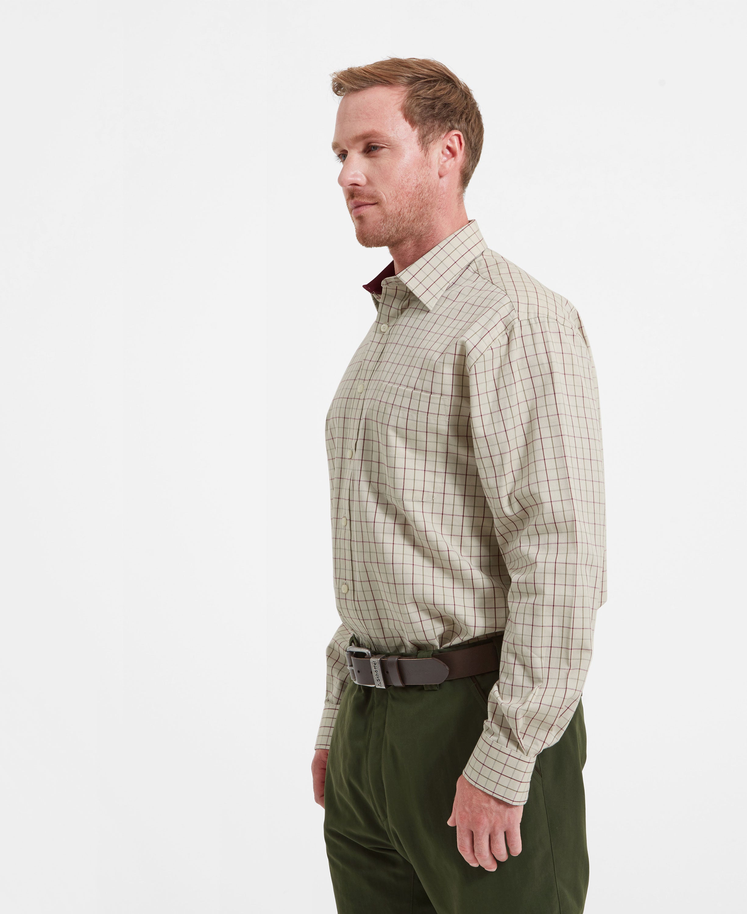 Burnham Tattersall Classic Shirt - Damson Tattersall