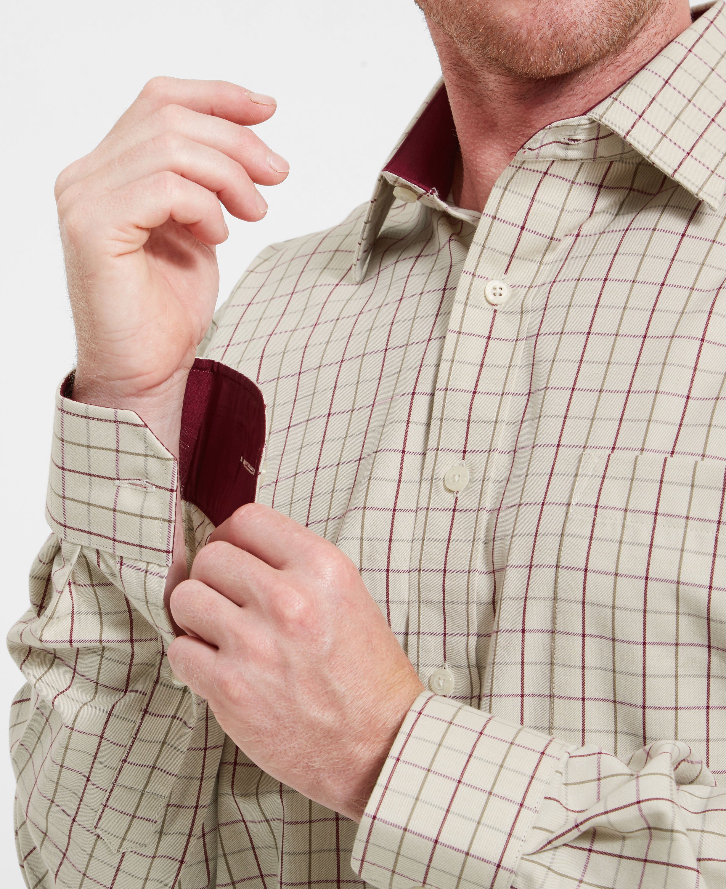 Burnham Tattersall Classic Shirt - Damson Tattersall