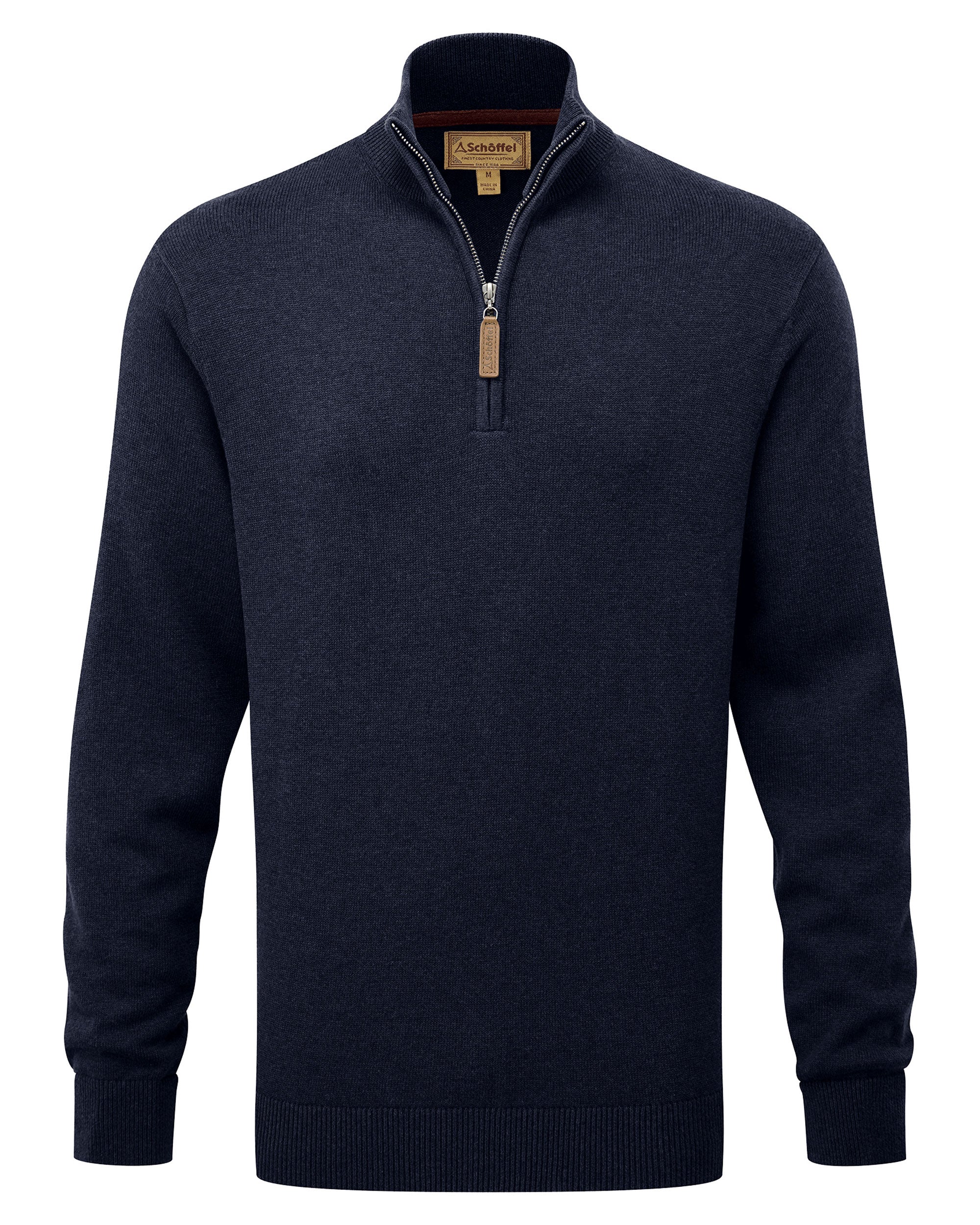 Calton Cotton Cashmere 1/4 Zip Jumper - Navy