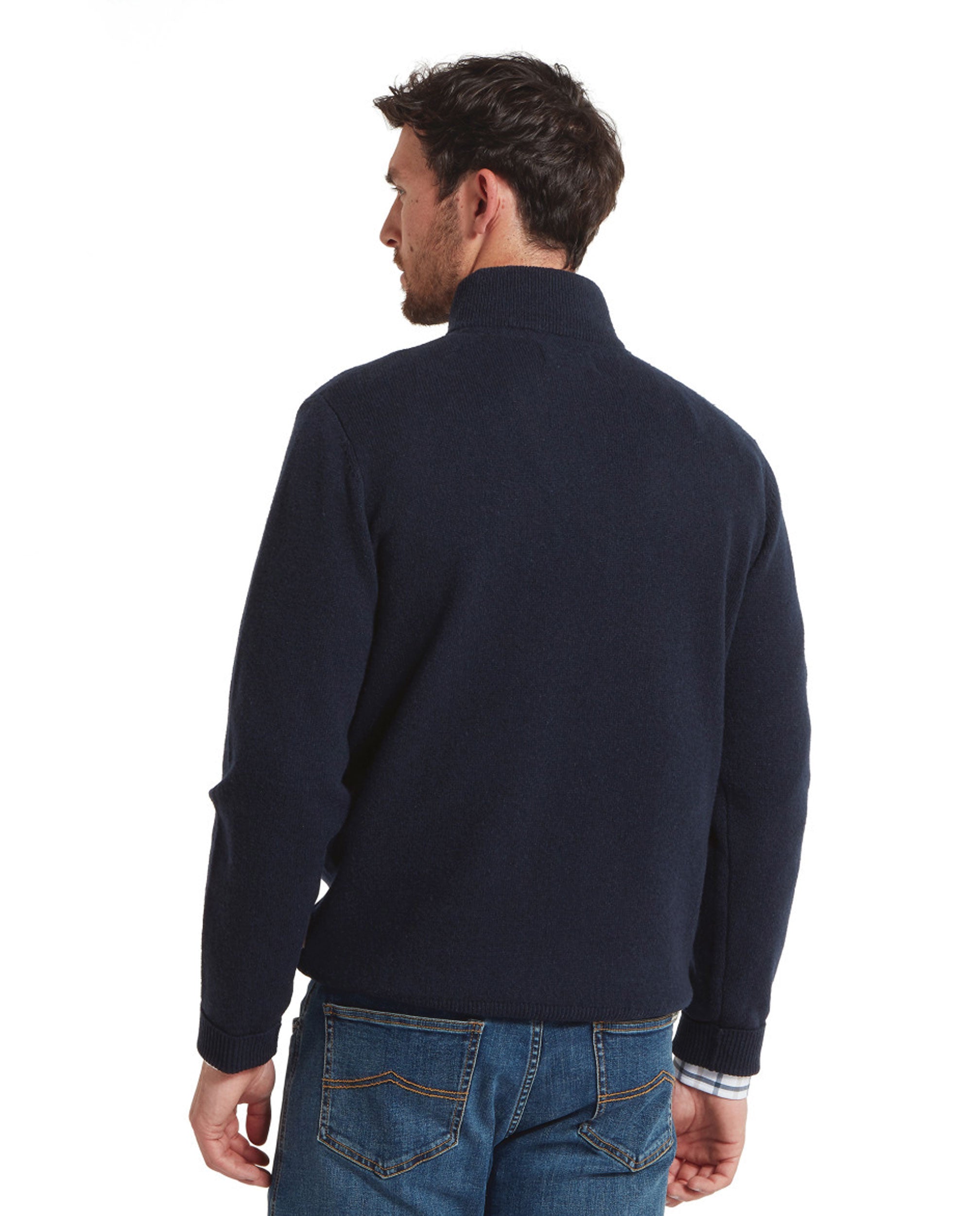 Calton Cotton Cashmere 1/4 Zip Jumper - Navy