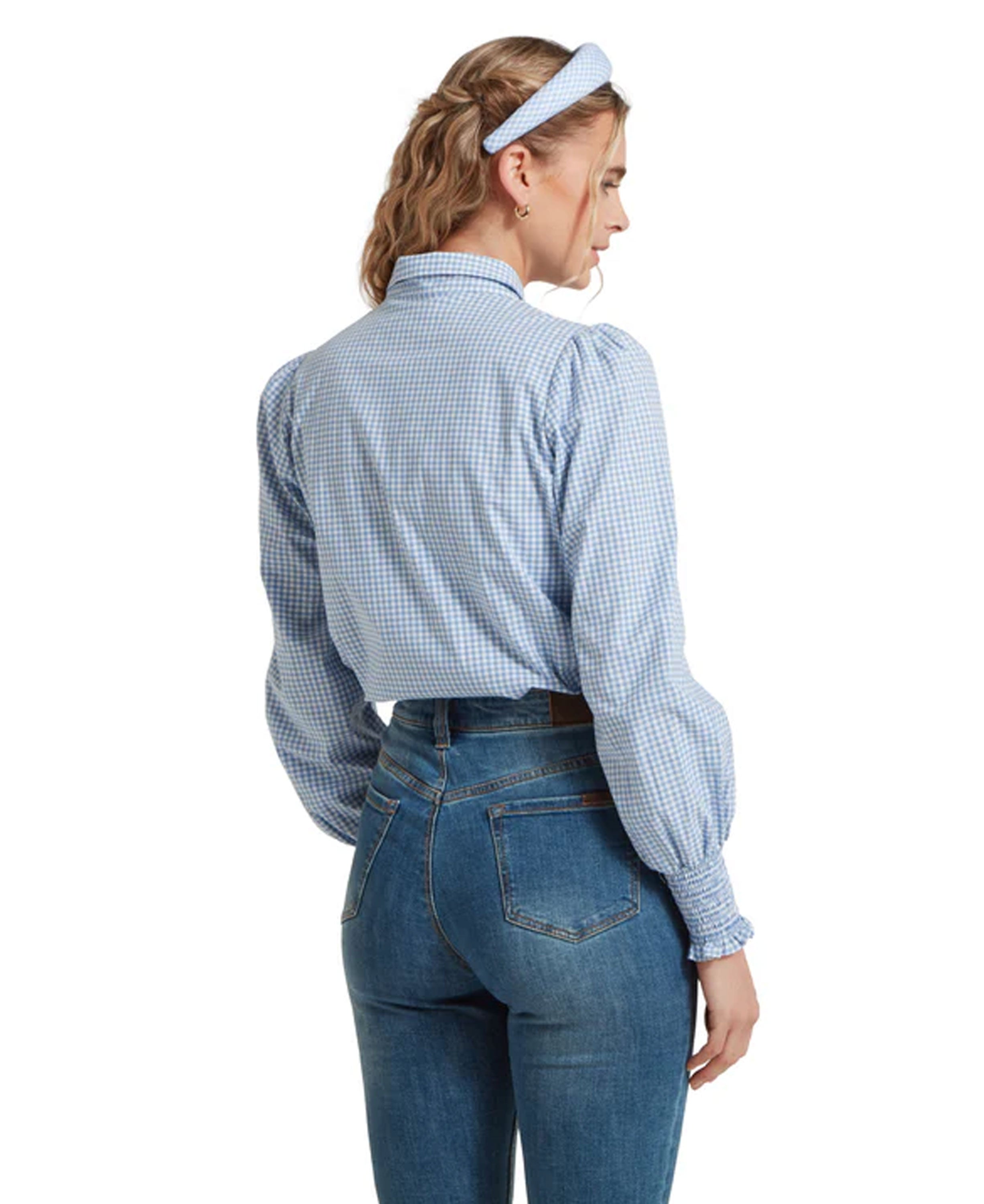 Flora Gingham Shirt - Denim Blue