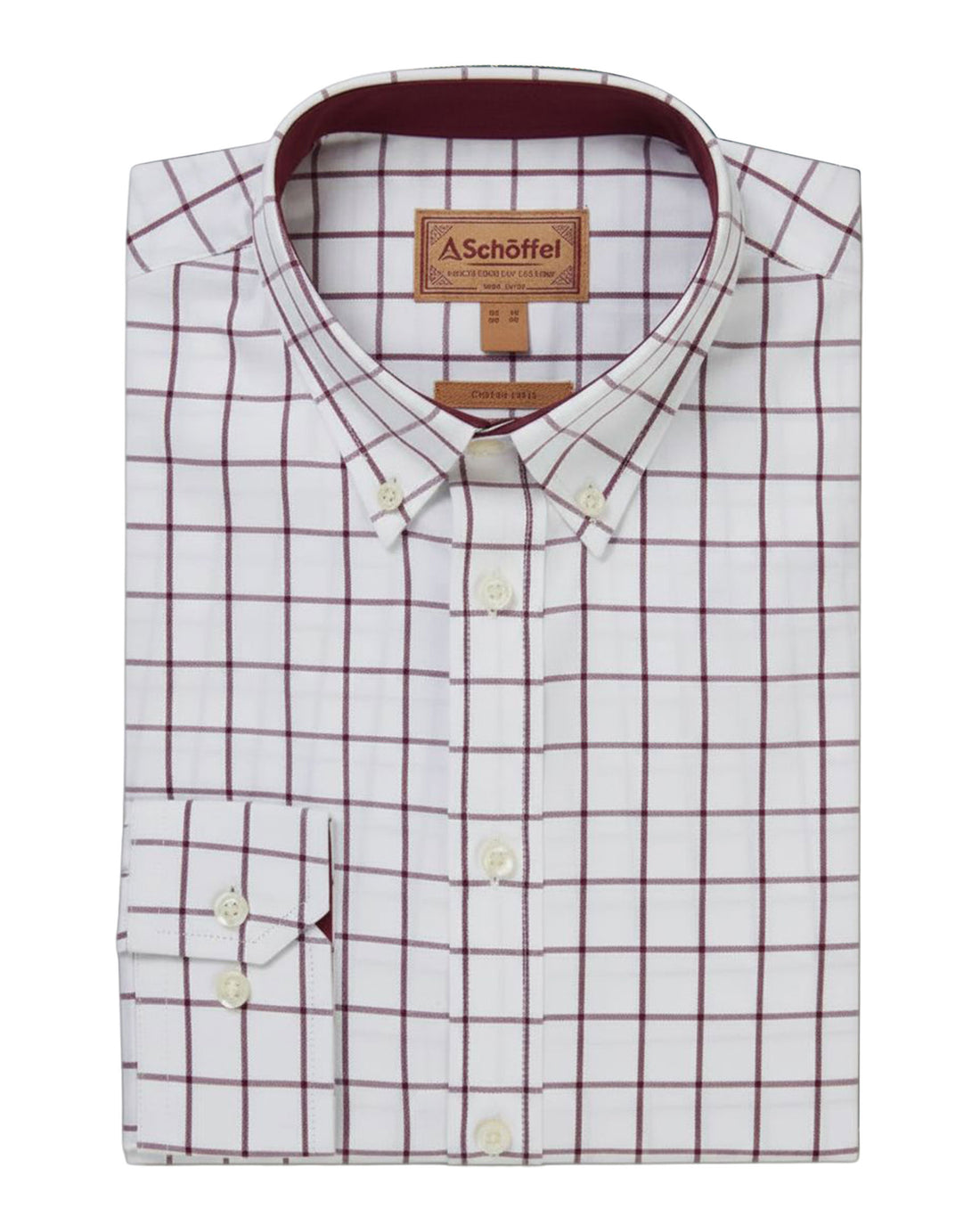 Halesworth Tailored Shirt - Burgundy Check