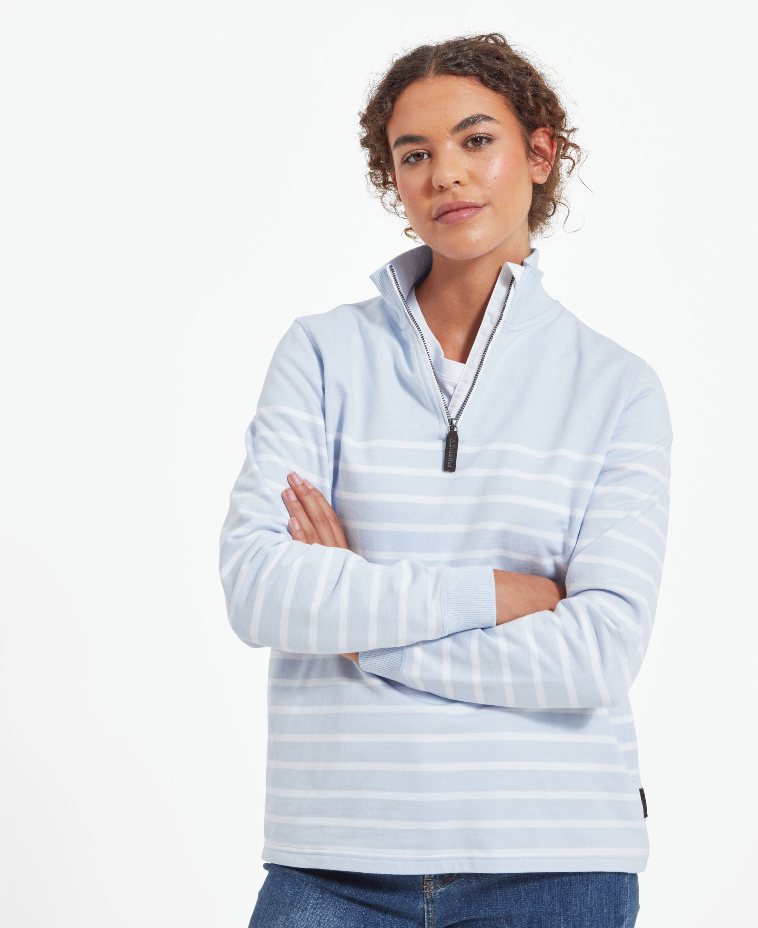 Hope Cove Sweatshirt - Pale Blue Stripe