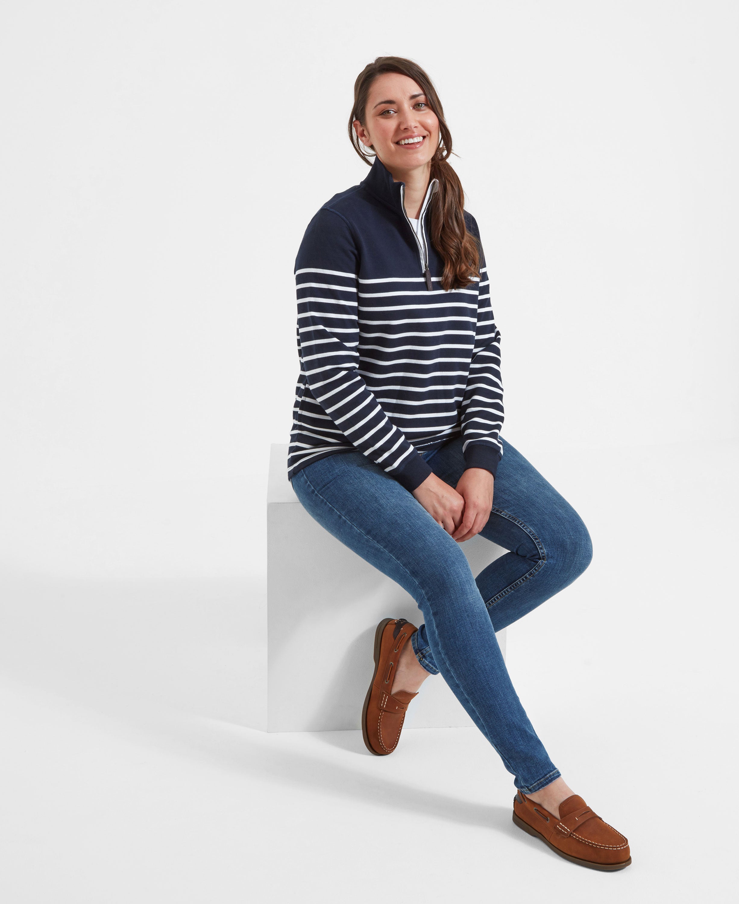 Hope Cove Sweatshirt - Navy Stripe