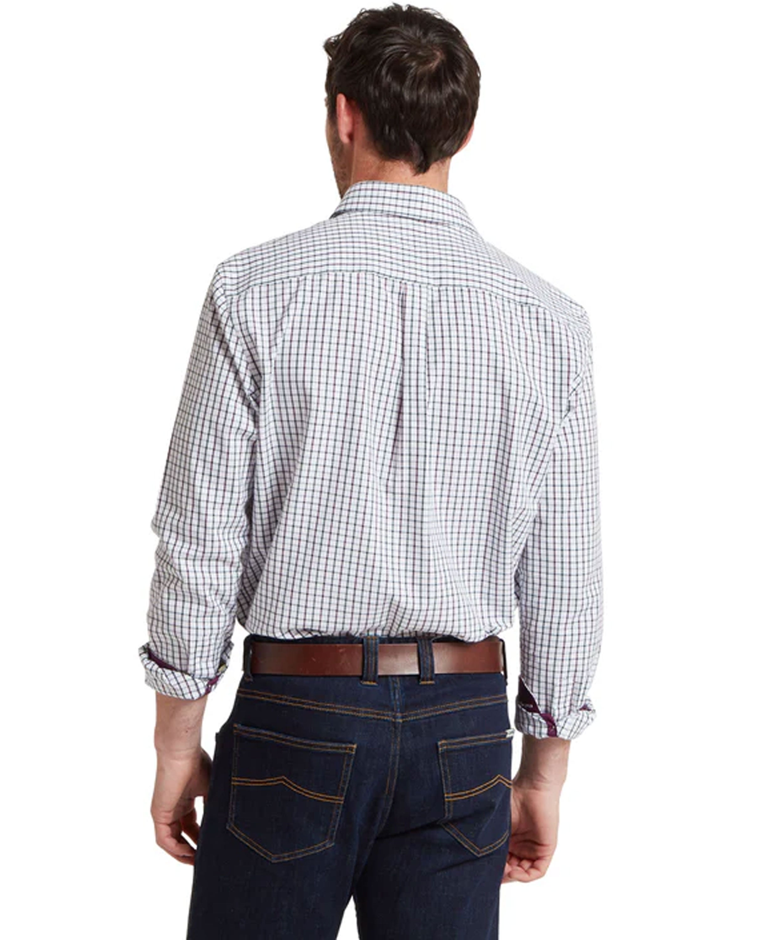 Milton Tailored Shirt - Plum/Botanical Green